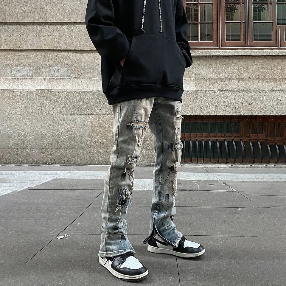Japanese Brand × Vintage Skinny Jeans Men Graphic Ripped Denim Size US 34 / EU 50 - 3 Thumbnail