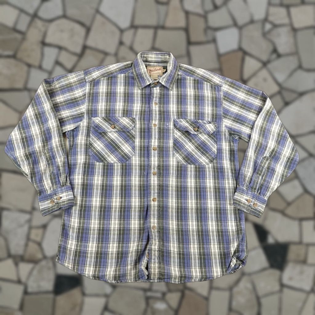Vintage VINTAGE Woolrich Plaid Flannel Shirt Mens Medium Blue Green Gray Button-Up Work Utility Outdoor Size US M / EU 48-50 / 2 - 1 Thumbnail