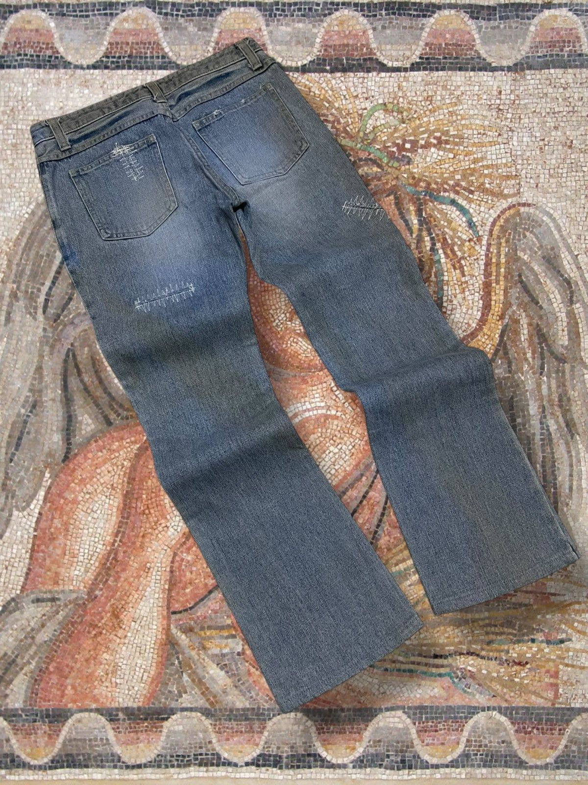 Tornado Mart Vintage 1990s Japan Designer Real Blue Interplanet Flared Size US 28 / EU 44 - 10 Thumbnail