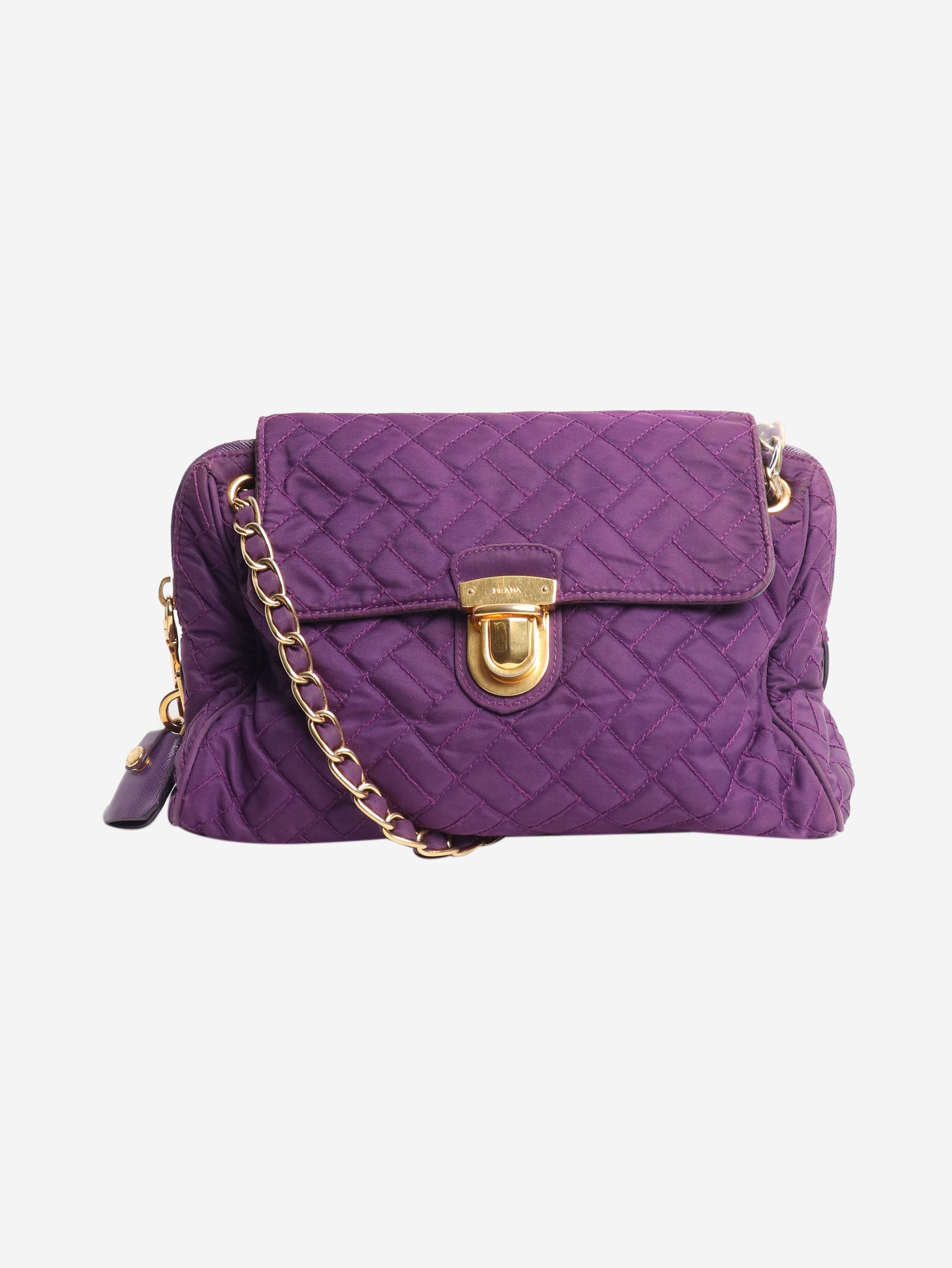 Prada Purple quilted tessuto shoulder bag Size ONE SIZE - 1 Thumbnail
