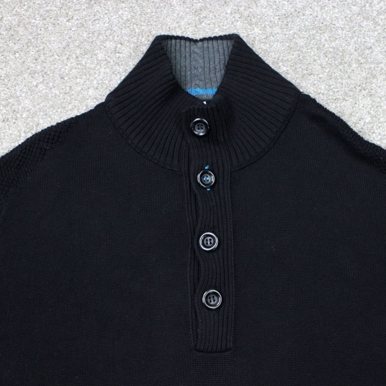 Carbon2Cobalt Carbon 2 Cobalt Sweater Mens XL Black Knit 100% Cotton Pullover Sweatshirt Size US XL / EU 56 / 4 - 3 Thumbnail