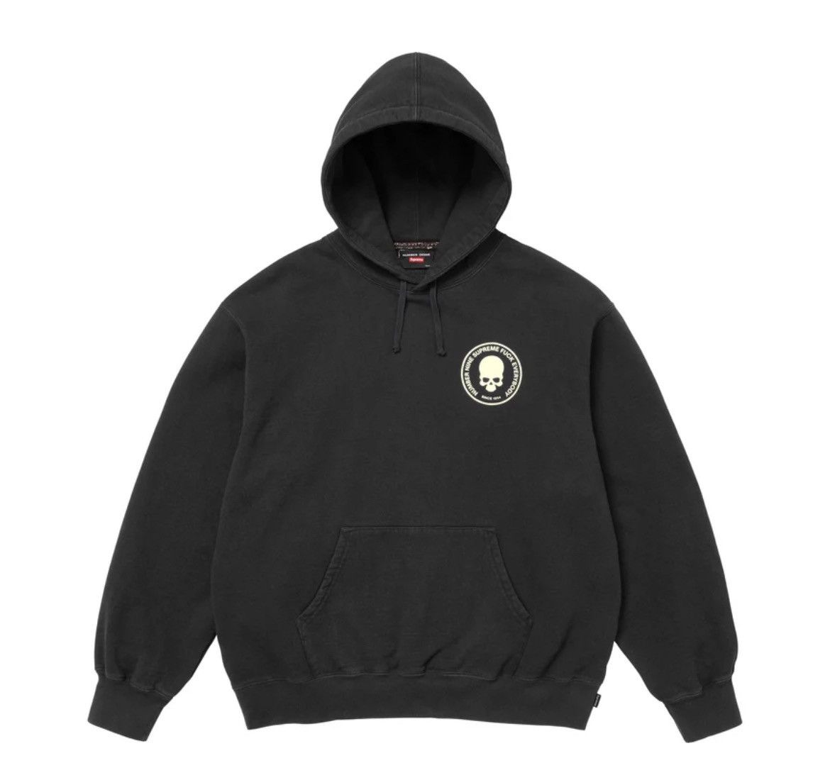 Number (N)ine × Supreme Supreme Number Nine Skull Hoodie Black FW25 Size US L / EU 52-54 / 3 - 2 Thumbnail
