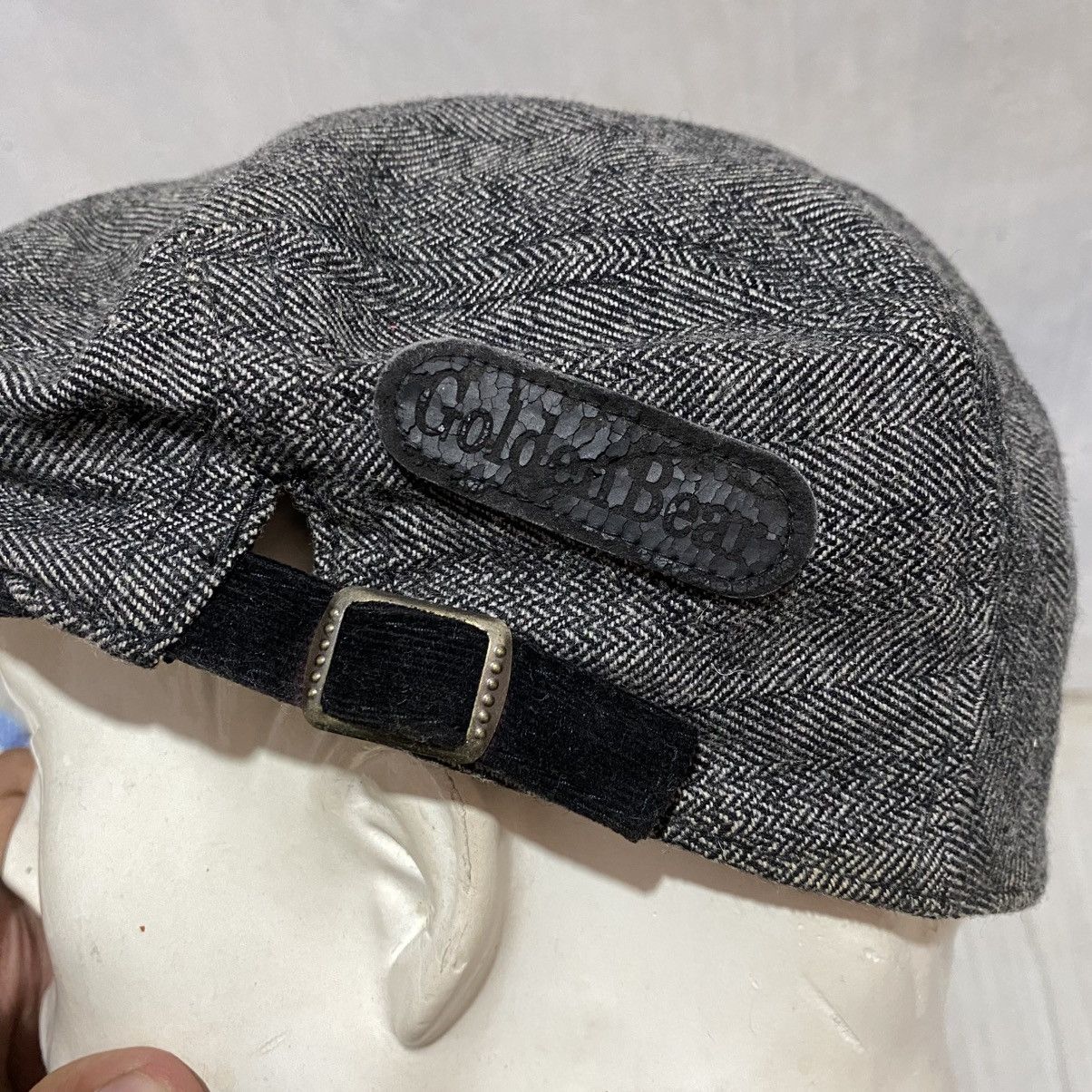 Japanese Brand Vintage golden bear herringbone flat cap Size ONE SIZE - 4 Thumbnail