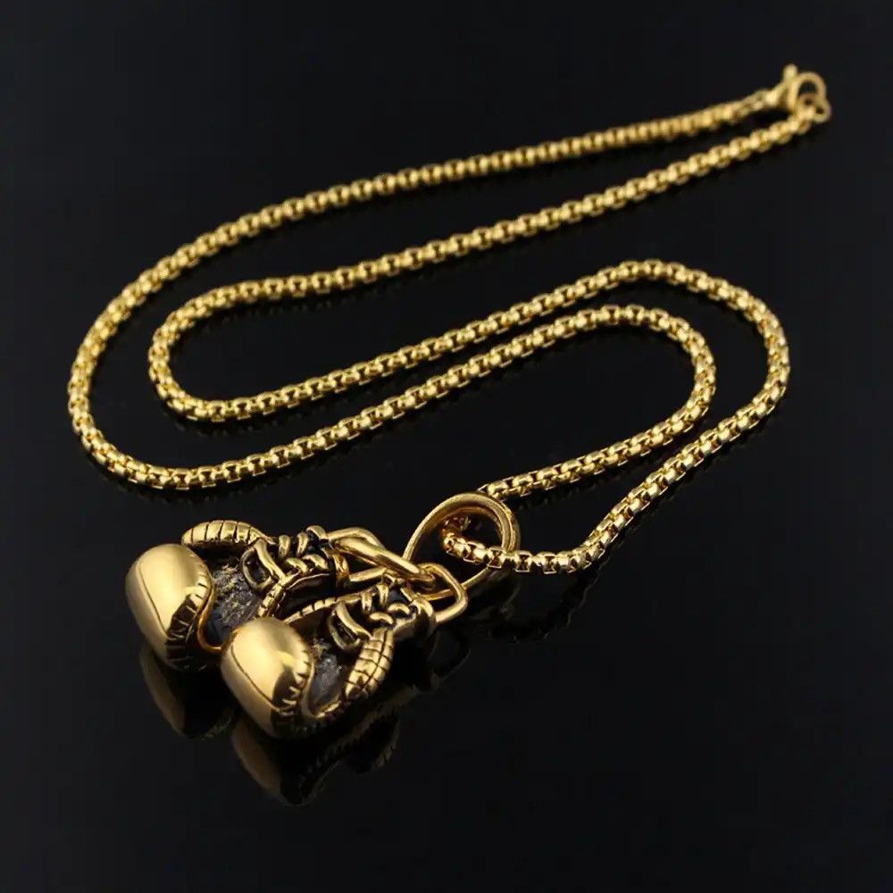 Vintage Classic Gold Boxing Gloves Necklace Size ONE SIZE - 2 Thumbnail