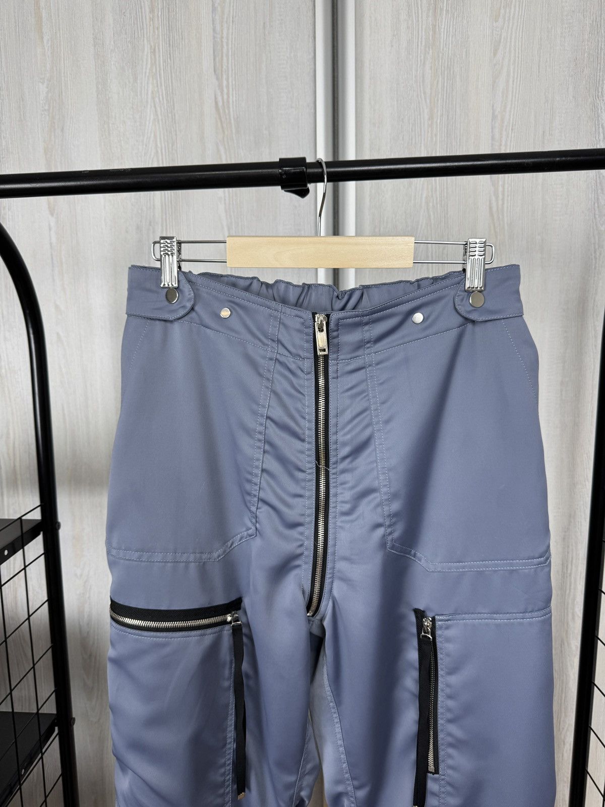 Japanese Brand SS20 TAAKK MULTI ZIPPER NYLON Grey-Blue PANTS y2k cargo Size US 32 / EU 48 - 3 Thumbnail