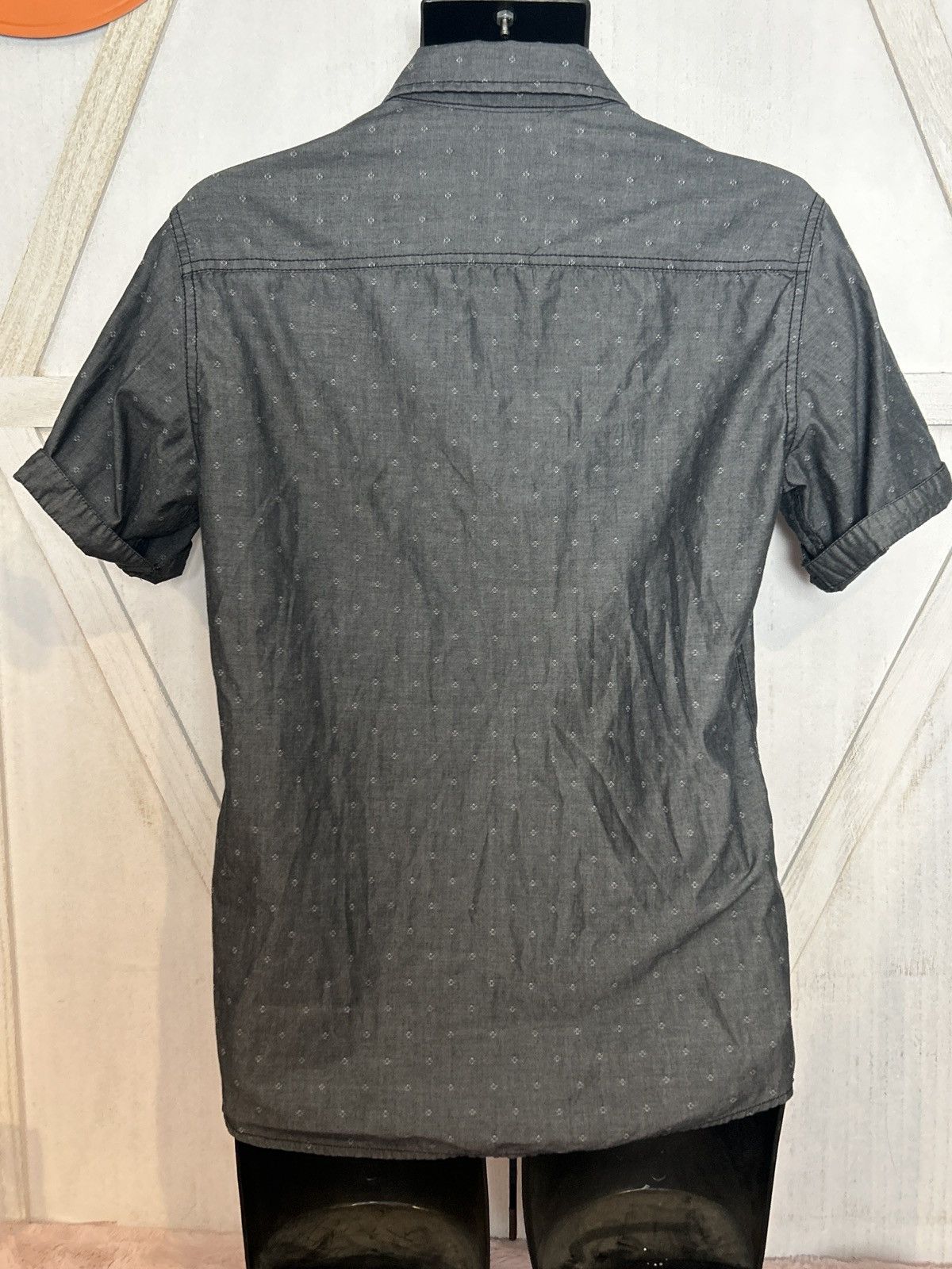 Rock & Republic Rock & Republic Men’s Short Sleeve Button Up Shirt Gray 0011 Size US S / EU 44-46 / 1 - 4 Thumbnail