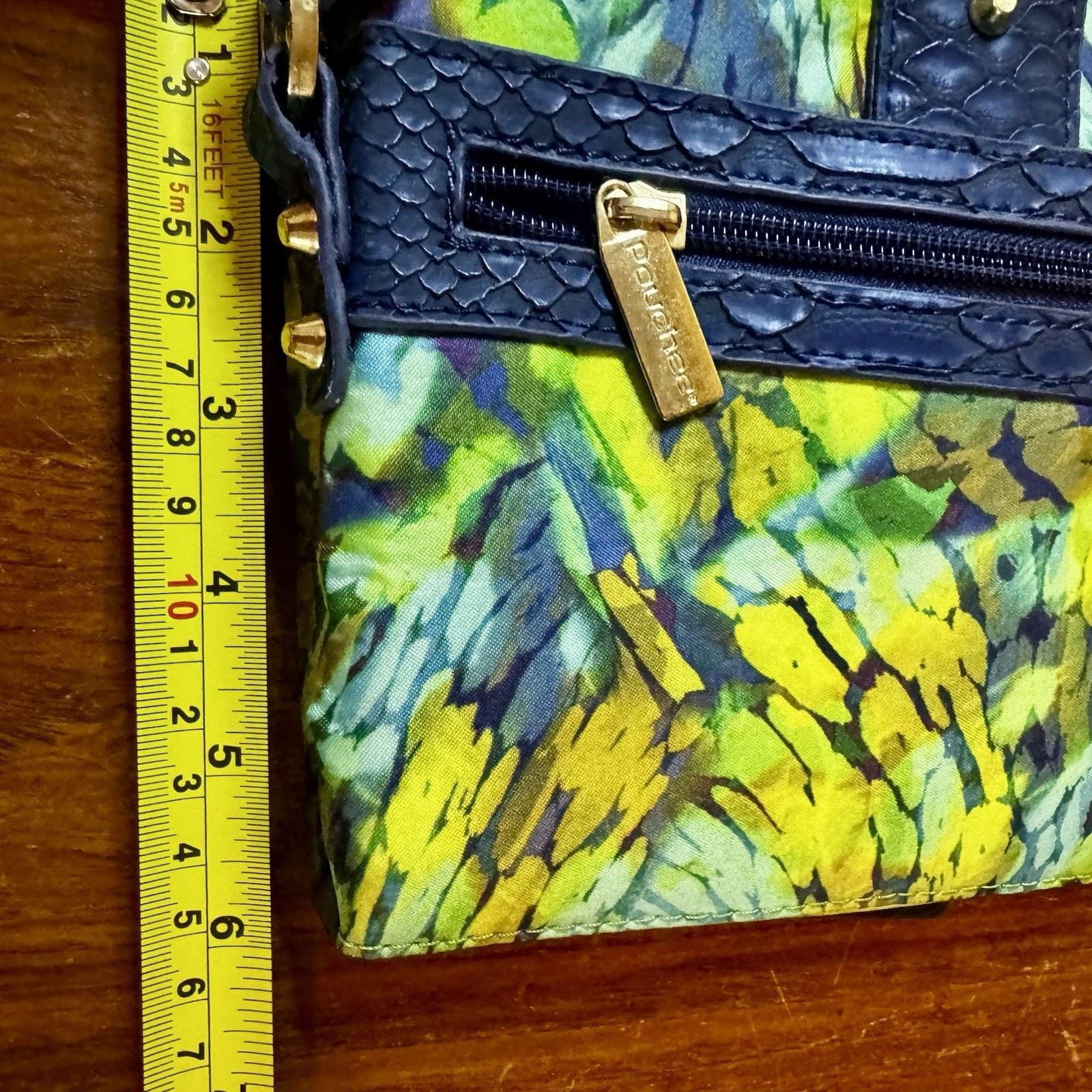 & Other Stories Pouchee Crossbody Bag Blue Faux Snakeskin Floral Purse Size ONE SIZE - 5 Thumbnail