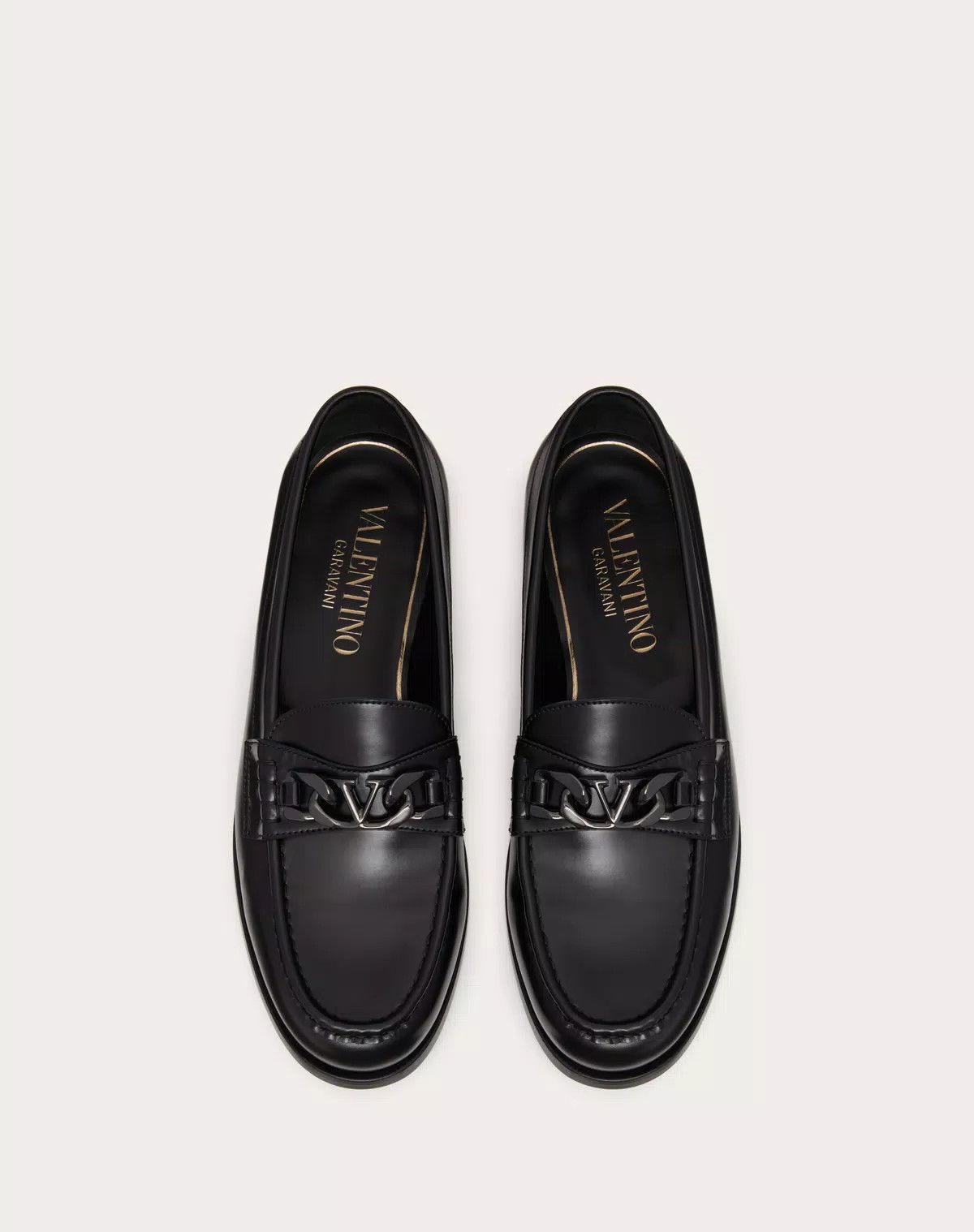 Valentino oc11z0625 Vlogo Chain Calfskin Loafer in Black Size US 11 / EU 44 - 4 Thumbnail