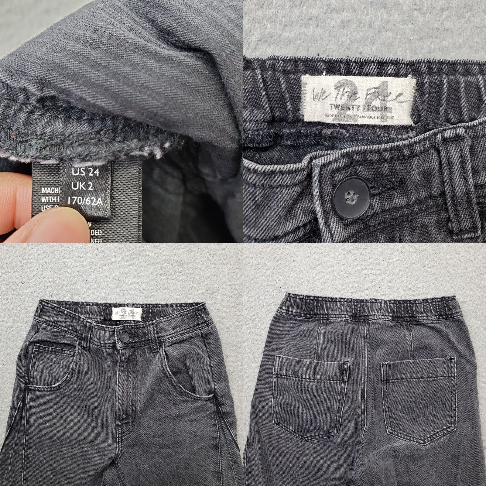 Levi's Levi's We The Free Baggy Jeans Women Size 24 Black Denim High Rise 23" Inseam 33.75" Outseam 5-Pocket Straight Jeans Size 42" / US 20 - 8 Thumbnail