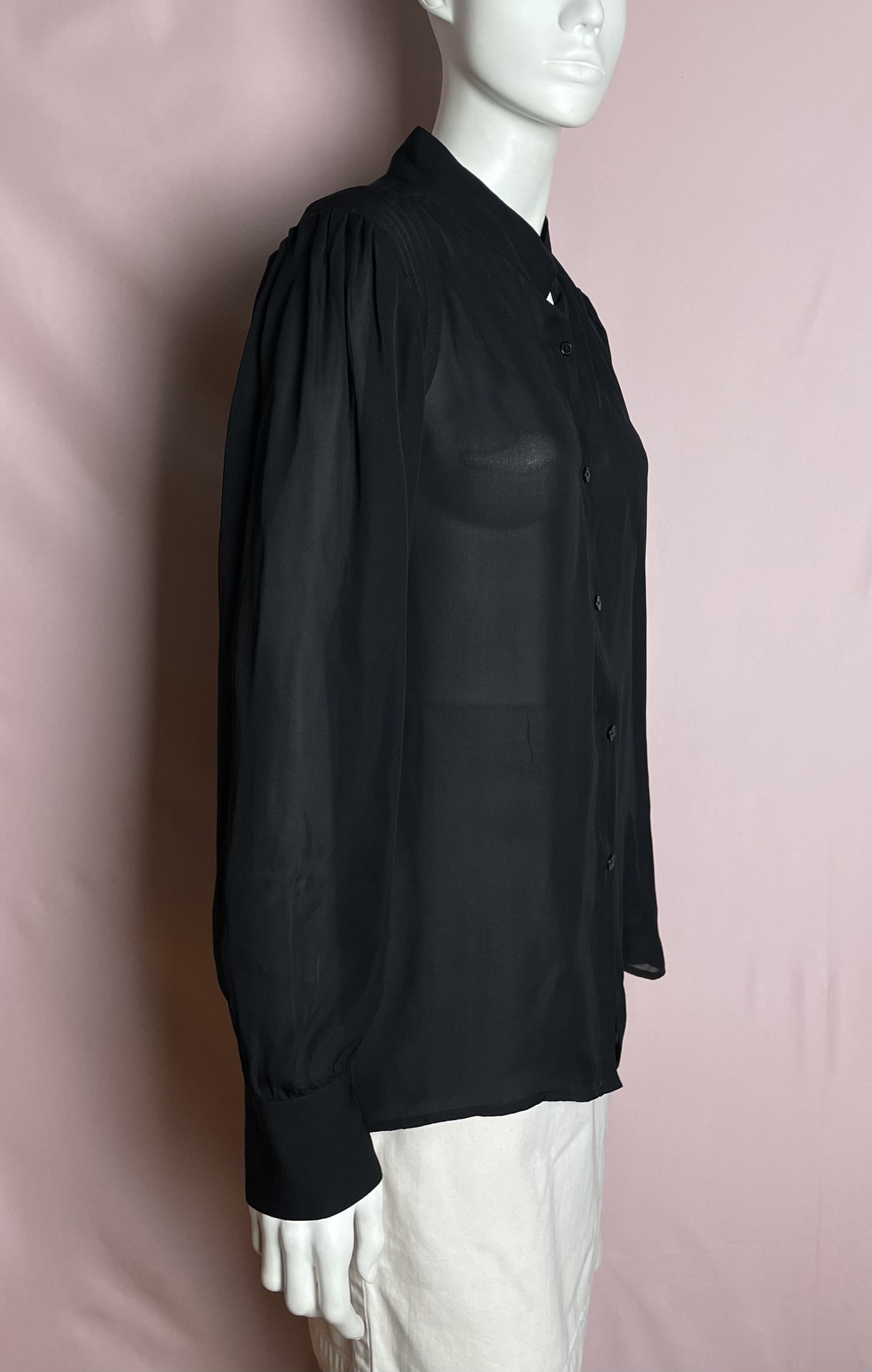 Nili Lotan Nili Lotan Silk Blouse Shirt Classic Black Size L Size L / US 10 / IT 46 - 3 Thumbnail