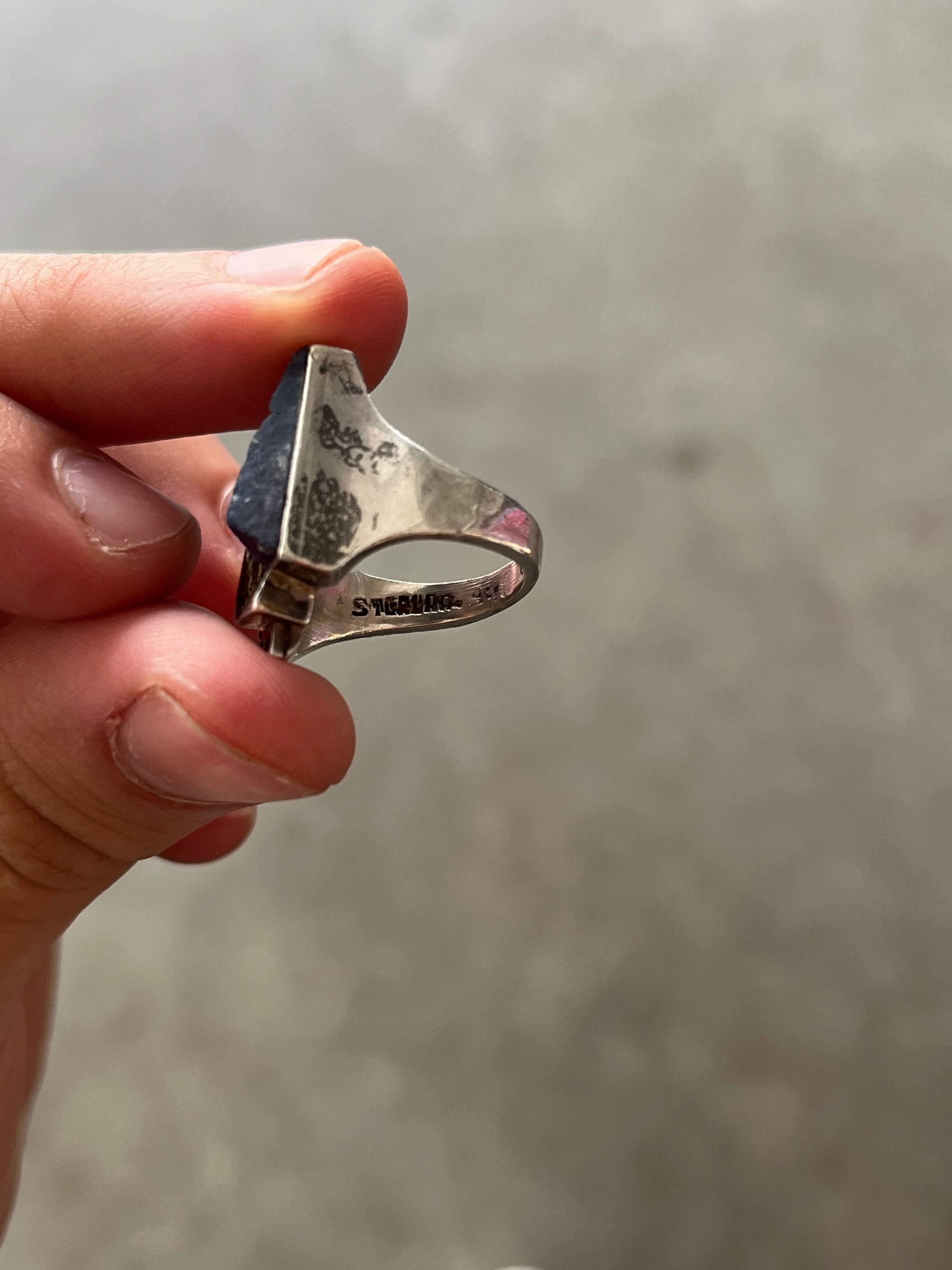 Jewelry × Sterling Silver Unique Geometric Sterling Silver Ring – Vintage Size 32 - 3 Thumbnail