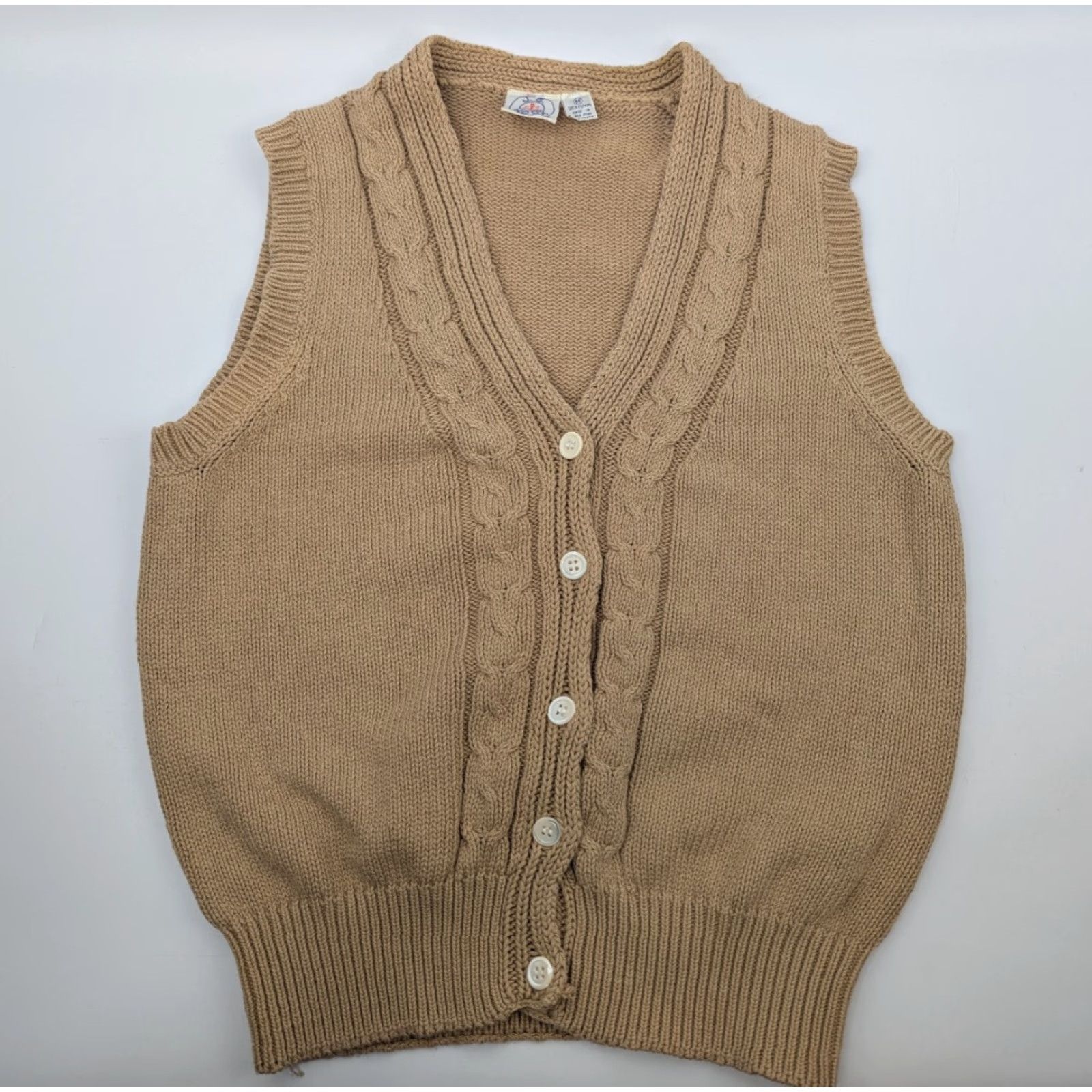 Vintage VINTAGE J.G. Hook Sweater Vest Womens M Beige Cable Knit Sleeveless Shirt? Size M / US 6-8 / IT 42-44 - 2 Thumbnail