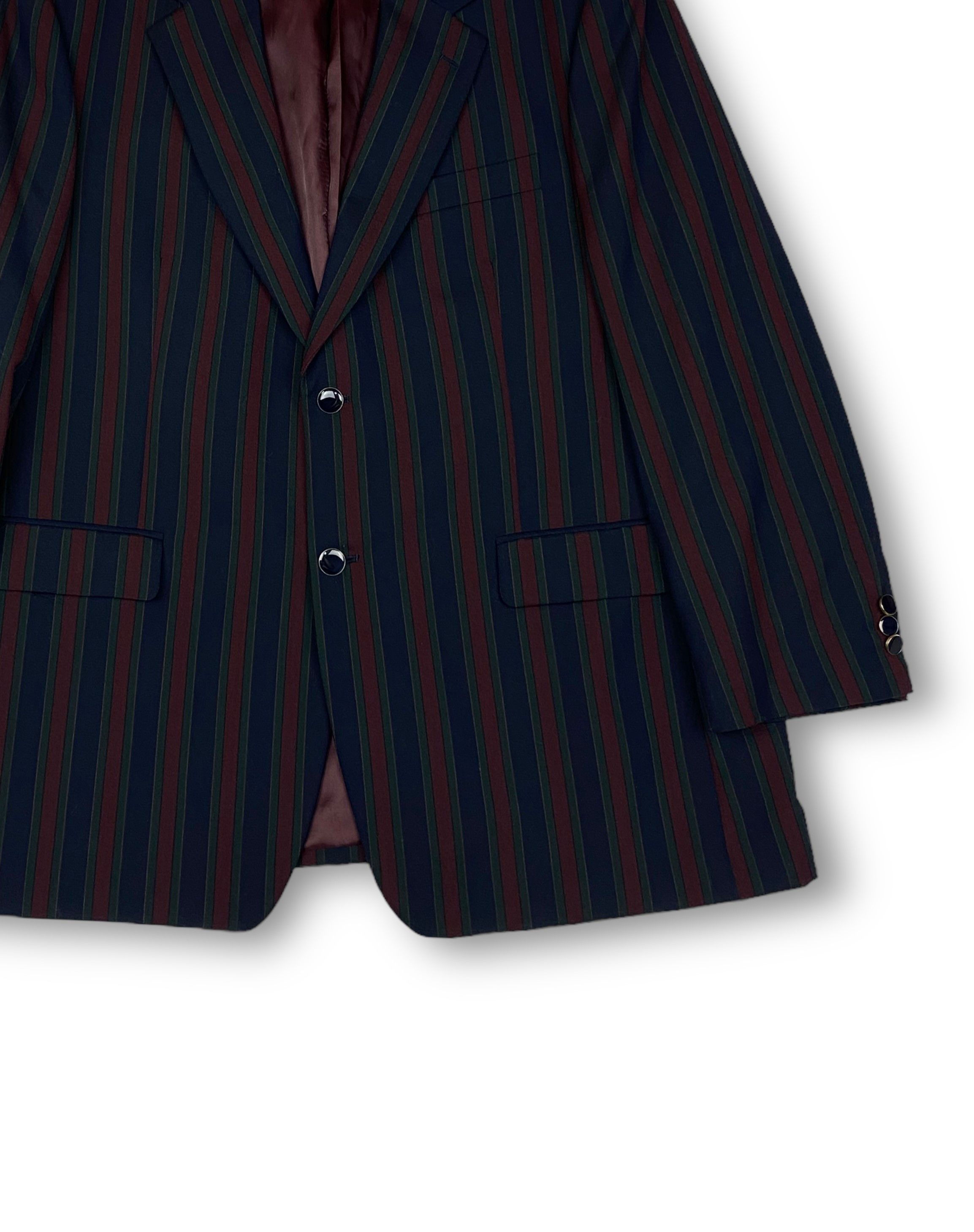 Other Vintage Brook Taverner Striped Luxury Blazer M572 Size 46S - 2 Thumbnail