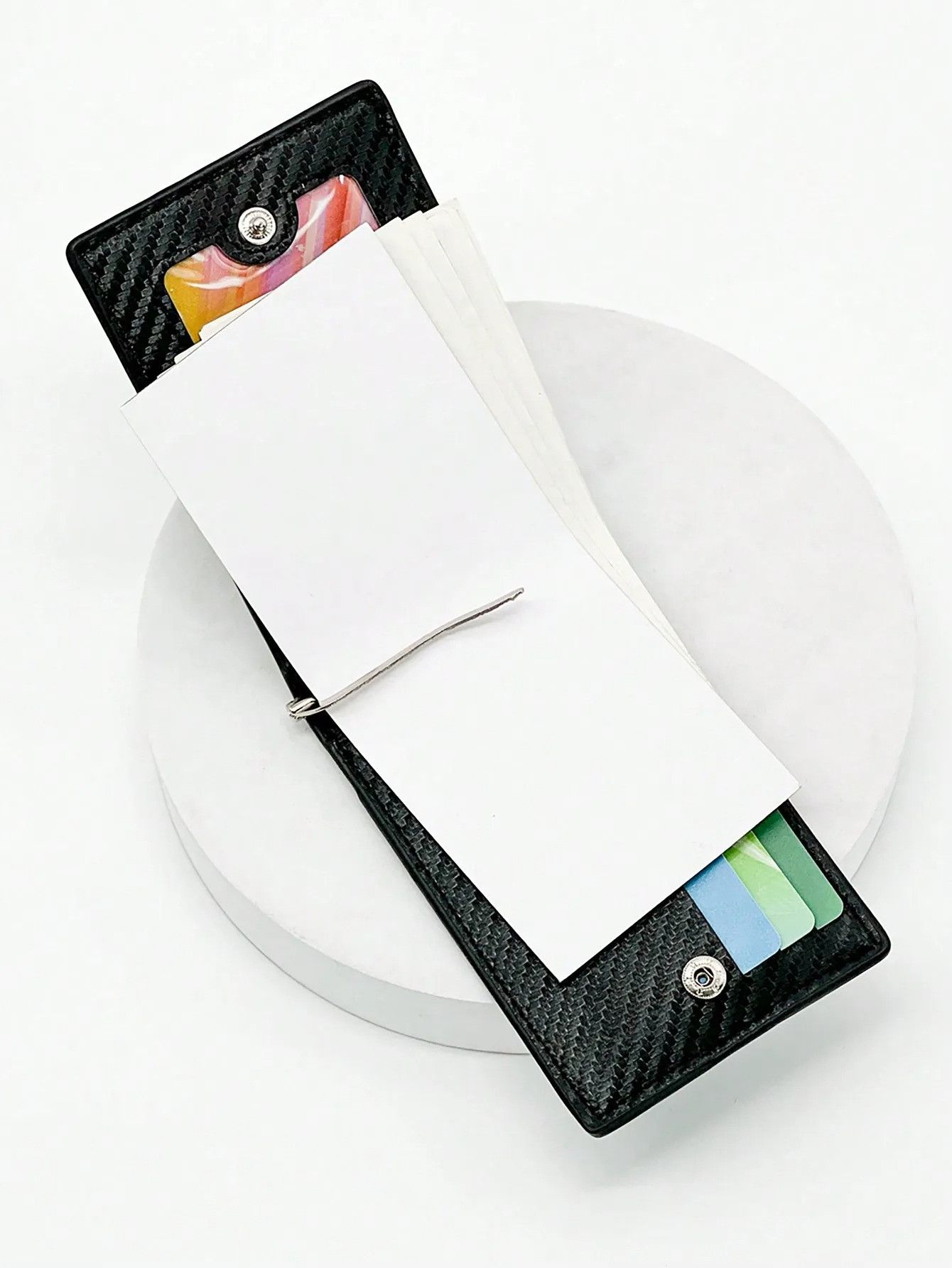 Vintage Business Carbon Fiber Men's Card Case Anti-theft Size ONE SIZE - 4 Thumbnail