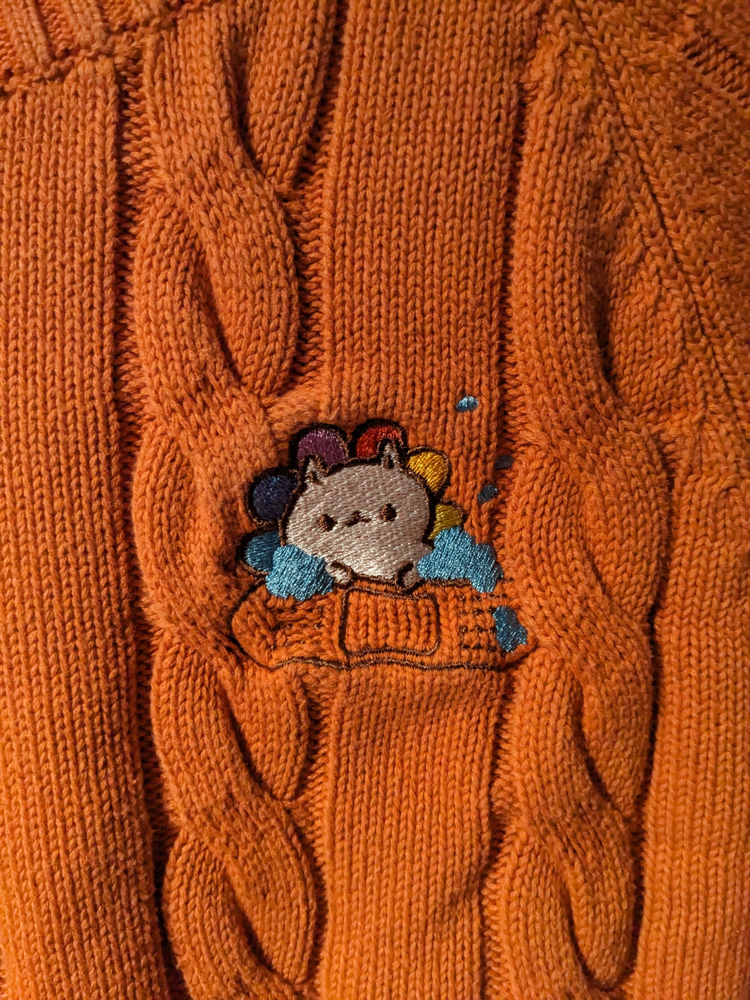 Designer Paws of Pride Cat Orange X-Small Cable Knitted Sweater Size US XS / EU 42 / 0 - 2 Thumbnail