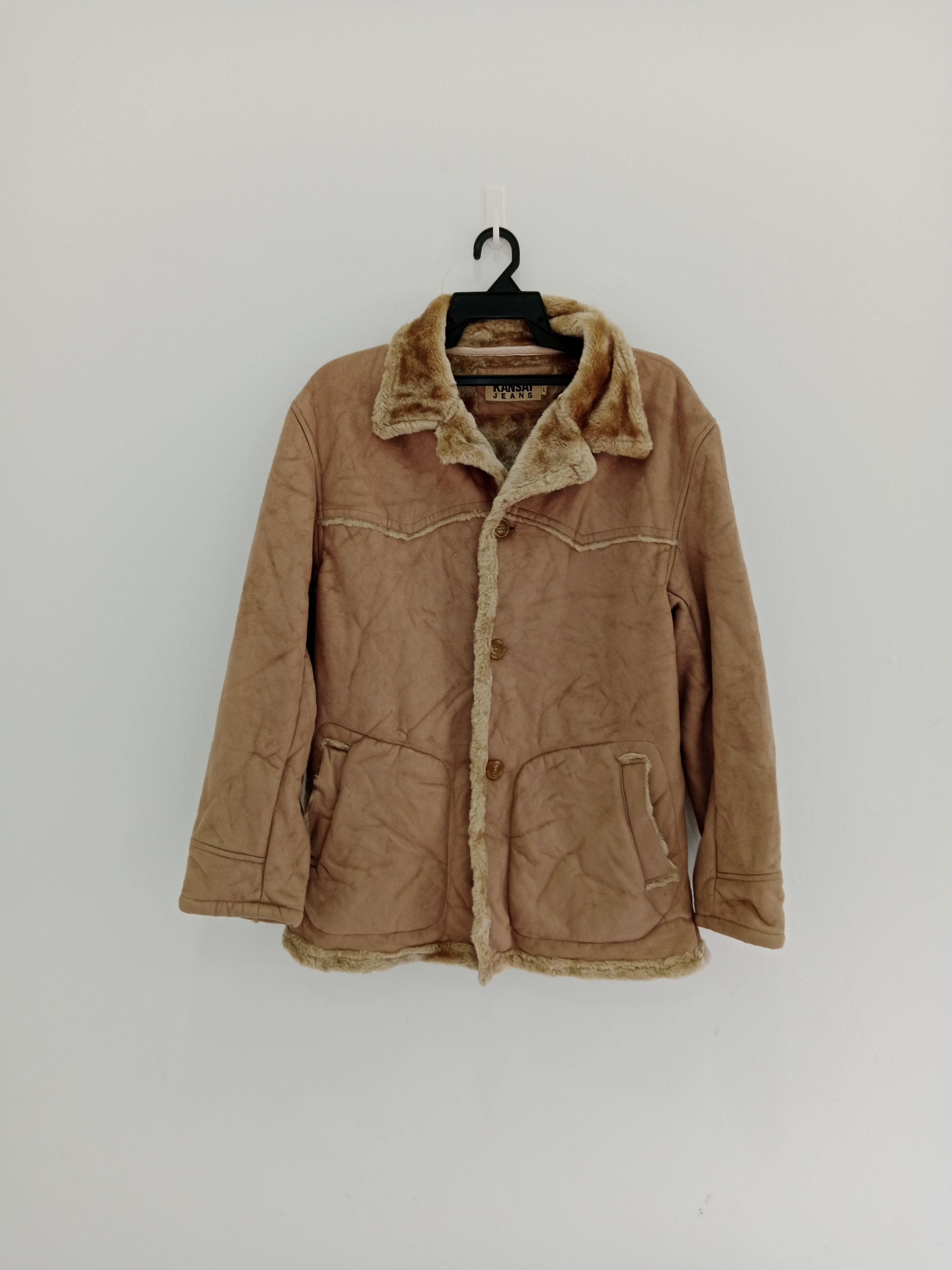 Japanese Brand × Kansai Yamamoto Kansai Jeans Fur Jacket Japanese Brand Size US L / EU 52-54 / 3 - 1 Thumbnail