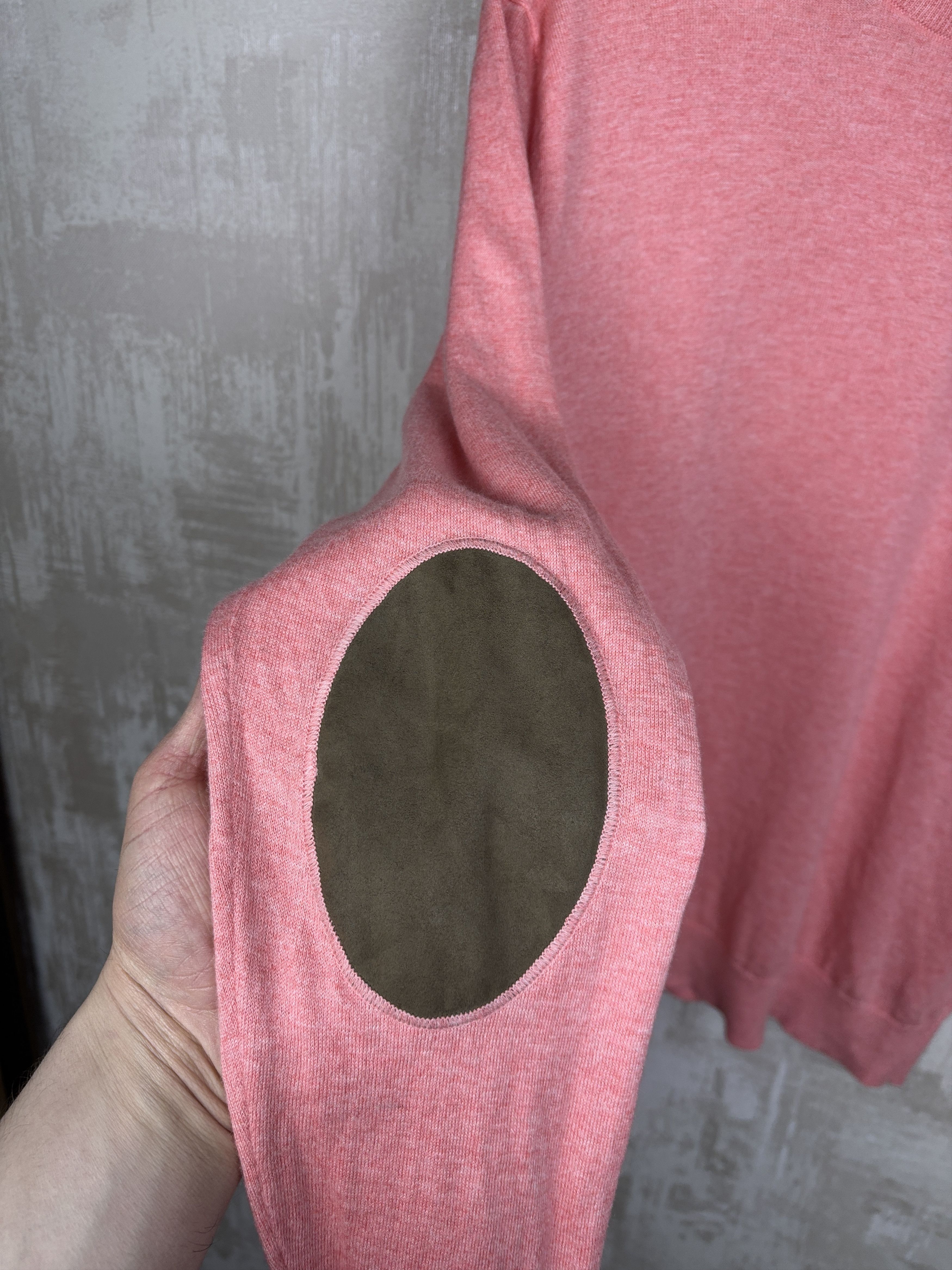 Hackett Hackett London Cotton Cashmere Crew Sweater Elbow Pads Coral Size US L / EU 52-54 / 3 - 11 Thumbnail