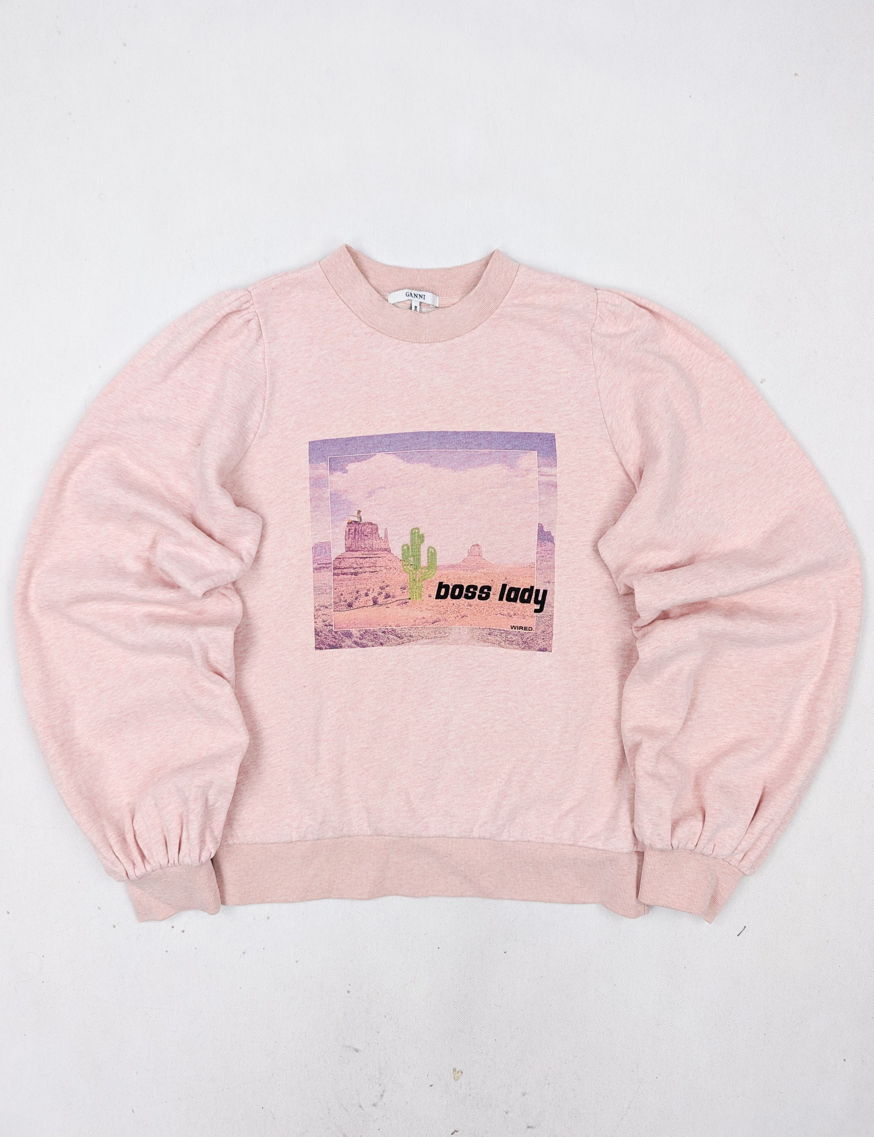 Ganni Ganni boss lady pink sweatshirt M Size M / US 6-8 / IT 42-44 - 1 Thumbnail