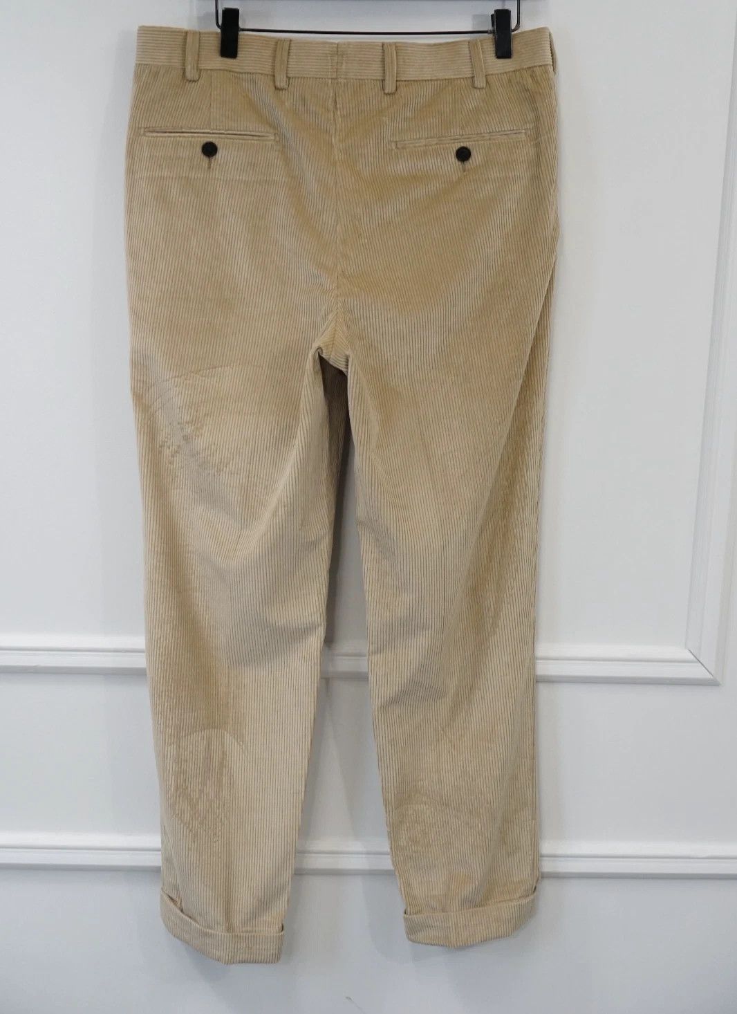 Suitsupply Men Suitsupply Pants Velvet Pontogio Cotton Beige UK/US38S Size 38S - 2 Thumbnail