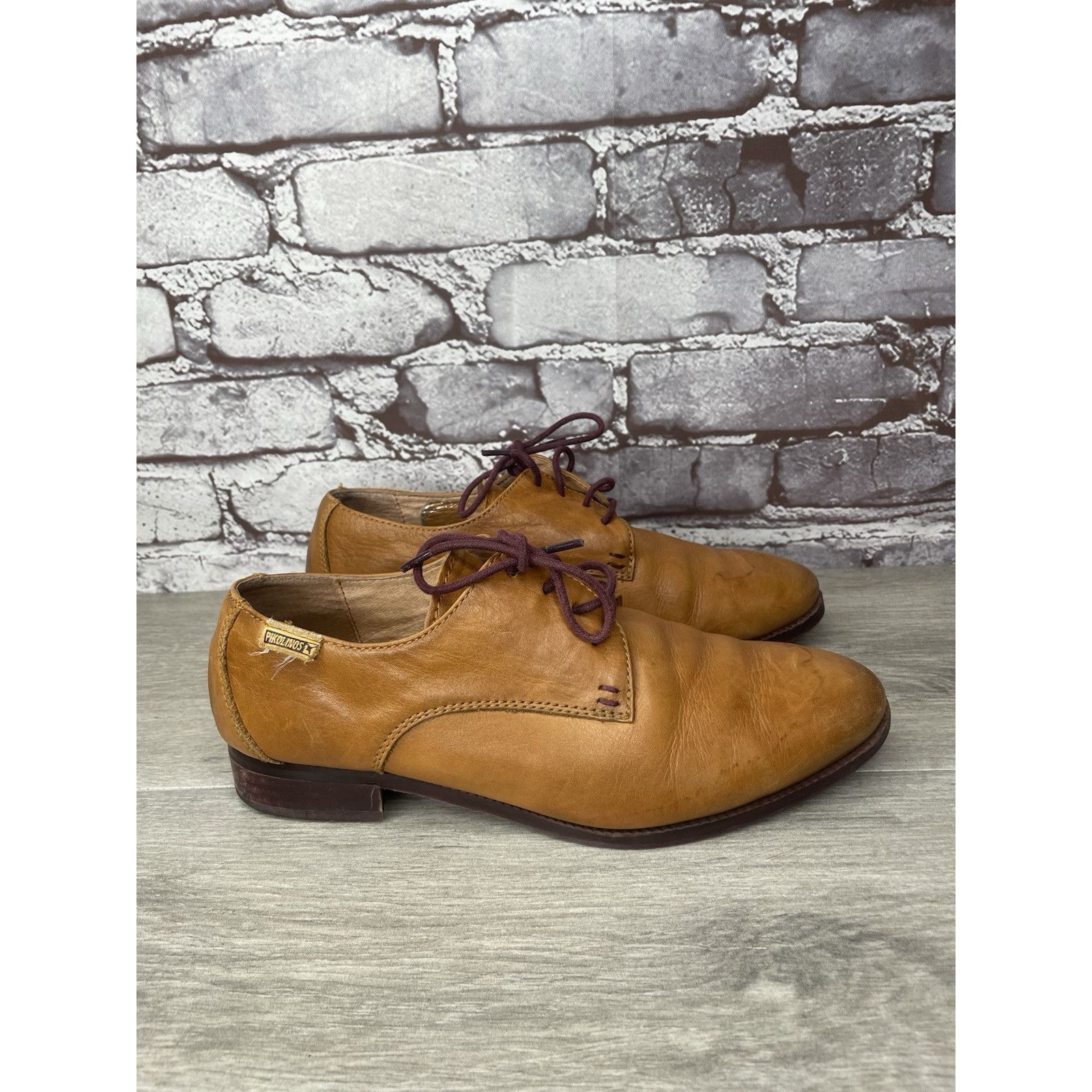 Other Pikolinos Brown Leather Lace Up Plain Oxfords Shoes Women Sz Size US 7.5 / IT 37.5 - 4 Thumbnail