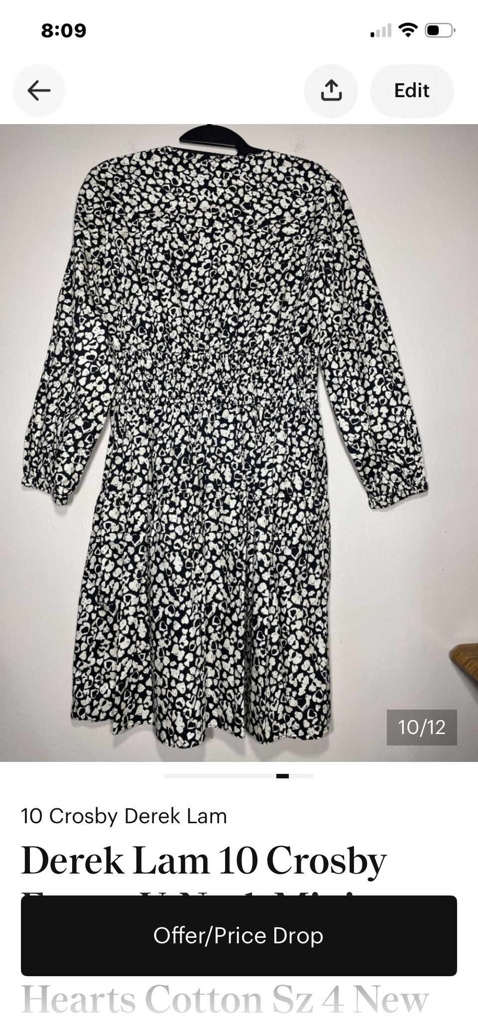 Derek Lam 10 Crosby Derek Lam 10 Crosby V-Neck Mini Dress Hearts Cotton Sz 4 New Size S / US 4 / IT 40 - 7 Thumbnail