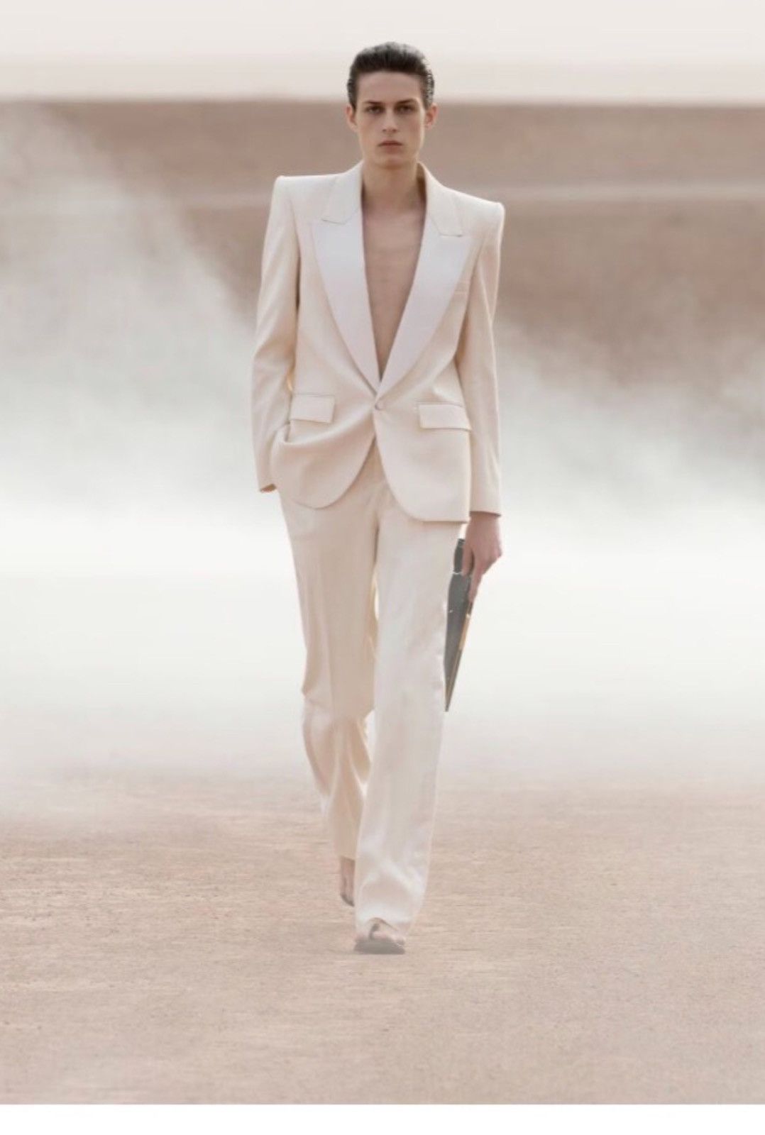 Saint Laurent Paris Saint Laurent Paris SS23 Le Smoking White Blazer Suit Size 50S - 4 Thumbnail