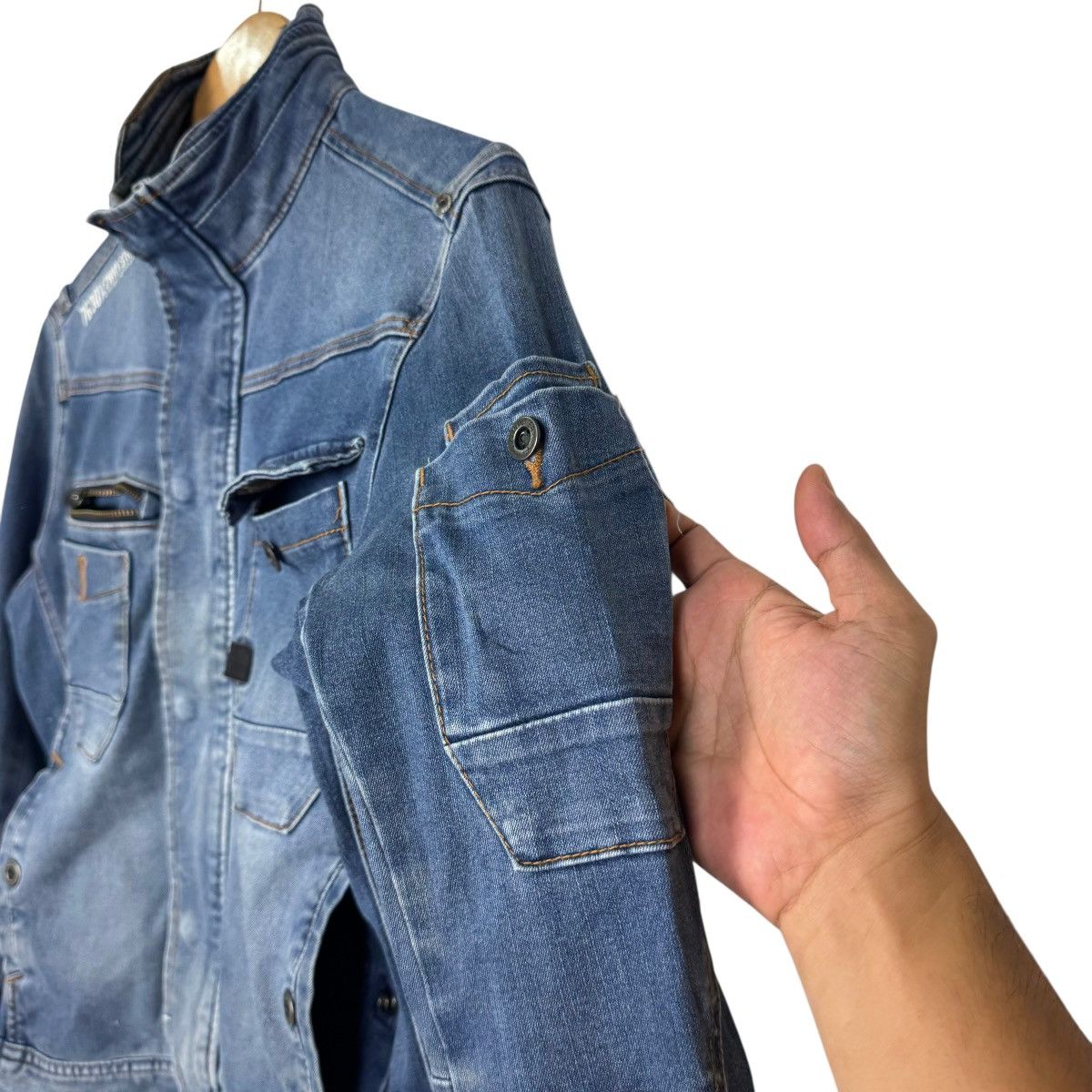 Japanese Brand 2Way Stretch Recycled From Jeans Jacket Size US S / EU 44-46 / 1 - 15 Thumbnail