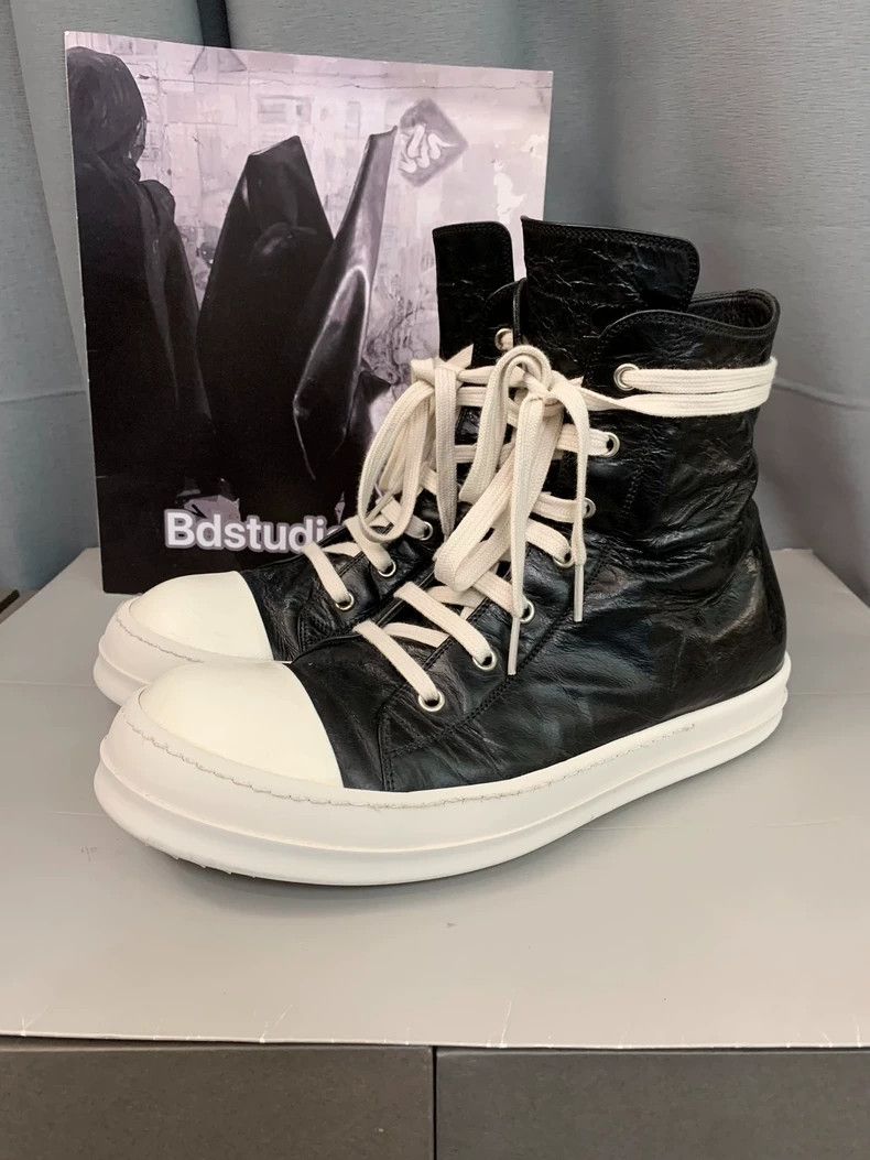 Rick Owens Rick Owens Black and white high-top imitation Converse sne Size US 10 / EU 43 - 4 Thumbnail