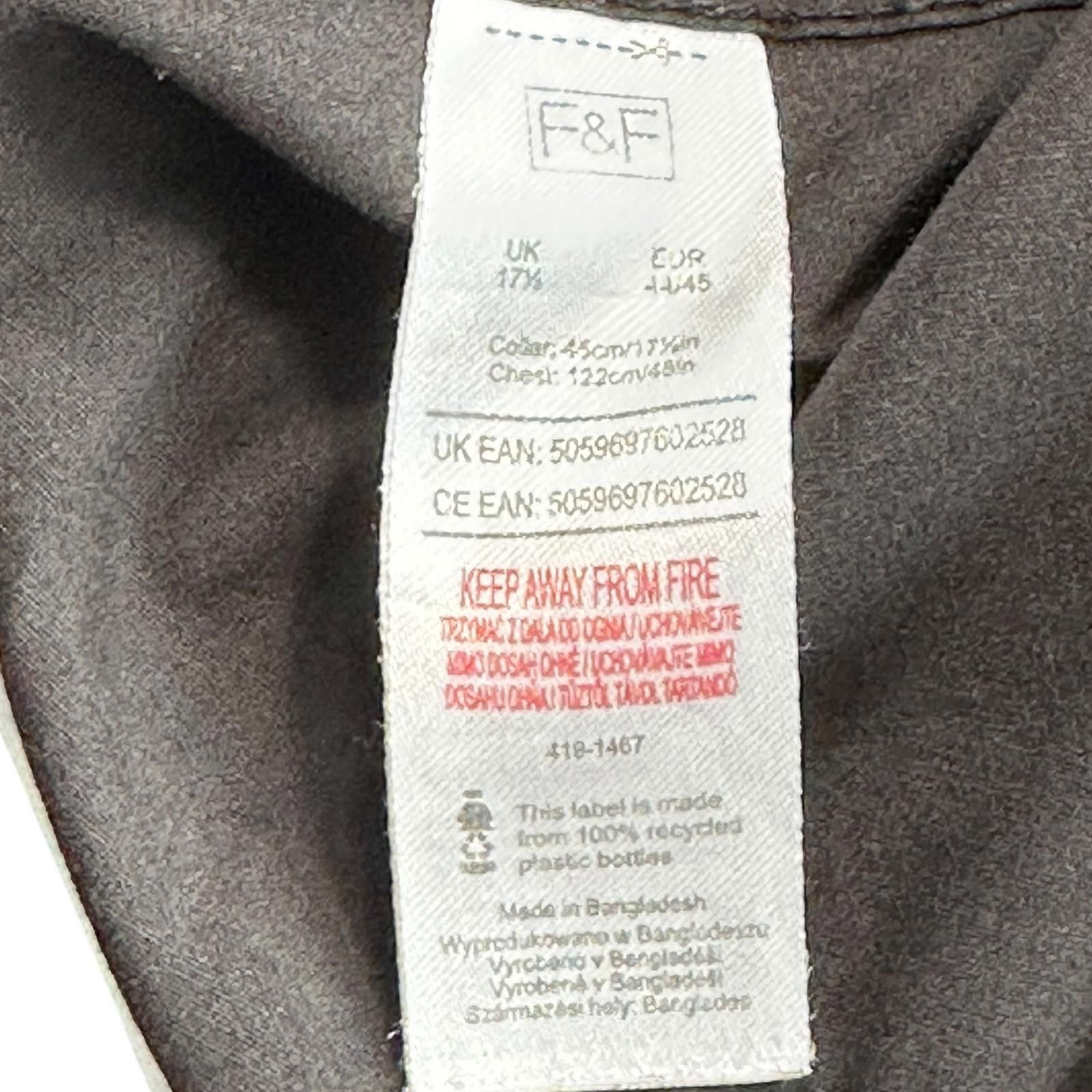 Other F&F Shirt Men's UK Size XL Black Long Sleeve Slim Fit Black Size US XL / EU 56 / 4 - 7 Thumbnail
