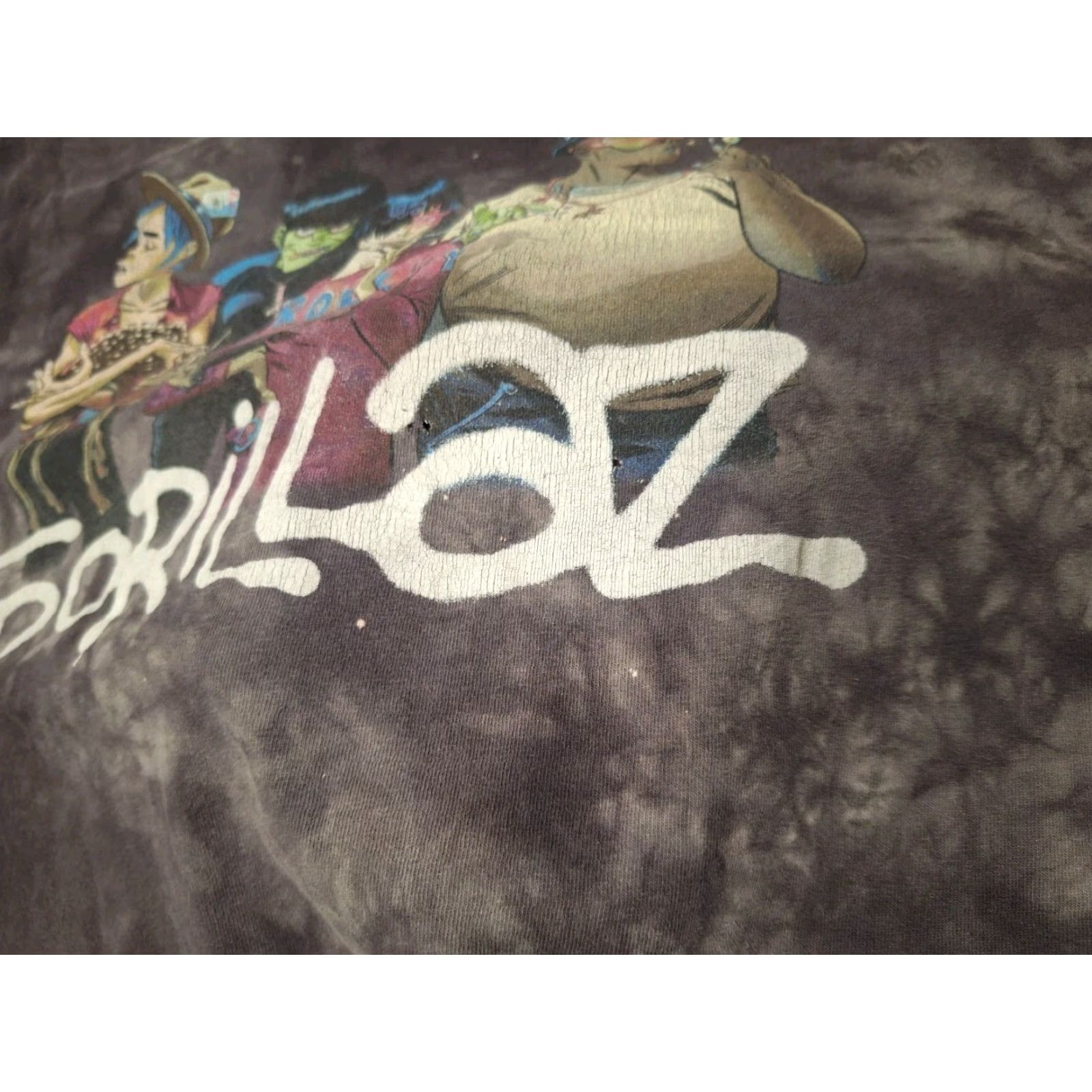 Hot Topic GORILLAZ Tour Cartoon Anime Retro Band Shirt Hot Topic Tie Dye L Black Short Sleeve Crew Neck L Unisex Adults Band Music Shirt Size US L / EU 52-54 / 3 - 2 Thumbnail