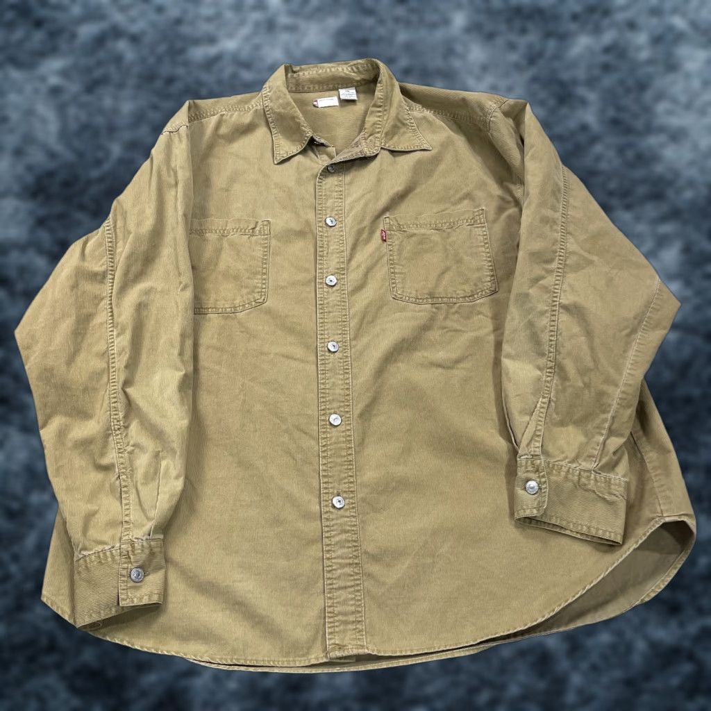 Levi's VINTAGE Levi's Shirt Mens XL Brown Corduroy Cotton Long Sleeve Button-Up Casual 90s Size US XL / EU 56 / 4 - 1 Thumbnail