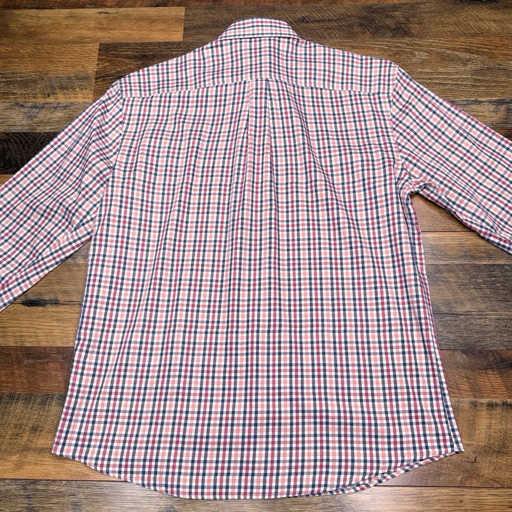 johnnie-O johnnie-O Shirt Mens M Cranberry Blue Orange White Check Button-Up Pocket Stretch Size US M / EU 48-50 / 2 - 3 Thumbnail