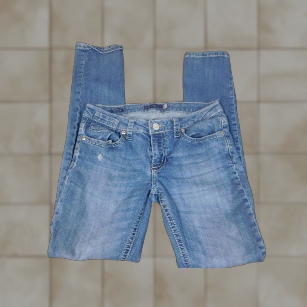 Vintage VIGOSS Skinny Jeans Womens 3 blue Denim Crop Pockets Zipper Size 26" / US 2 / IT 38 - 1 Thumbnail