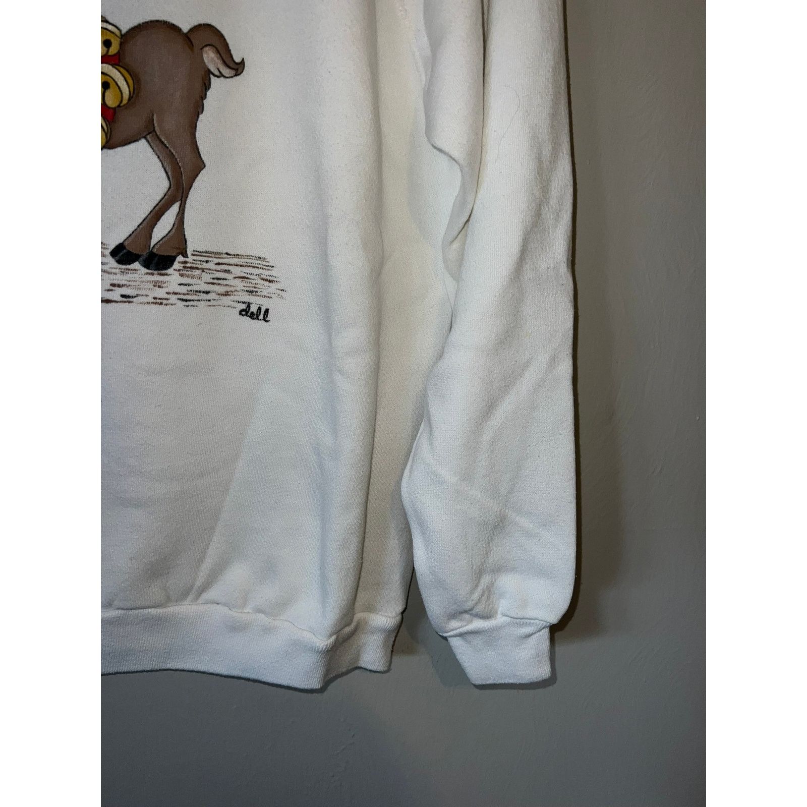 Tultex Vintage Christmas Sweatshirt Tultex Crewneck Reindeer 80s L Size US L / EU 52-54 / 3 - 8 Thumbnail