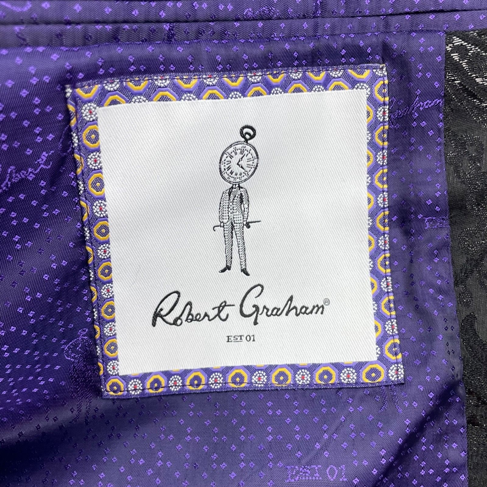 Robert Graham NEW Robert Graham Men's Metallic 2-Button Blazer Black Paisl Size 42R - 5 Thumbnail