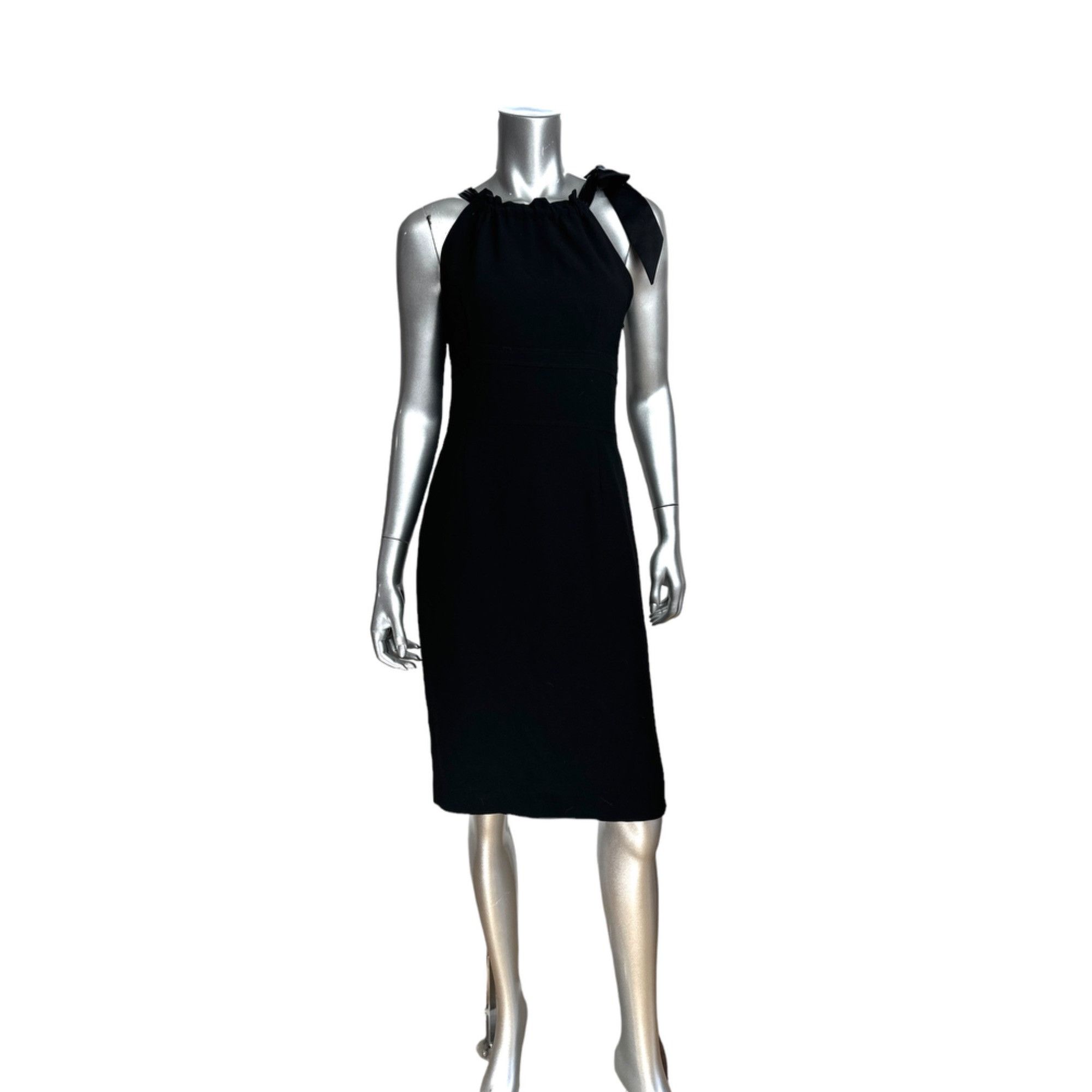 Ann Taylor Ann Taylor Chic Black Halter Knee-Length Dress With Bow Deta Size S / US 4 / IT 40 - 8 Thumbnail