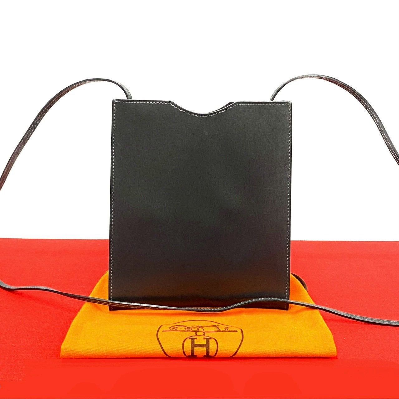 Hermes Shoulder Bag Grey Leather