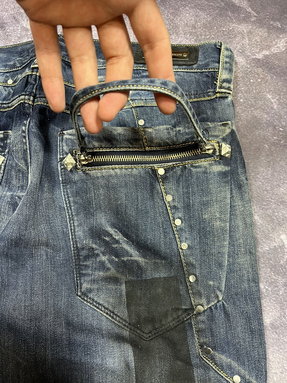 Emporio Armani Armani Jeans Big Logo Jeans Vintage Streetwear Y2K Avantgard Size US 32 / EU 48 - 4 Thumbnail