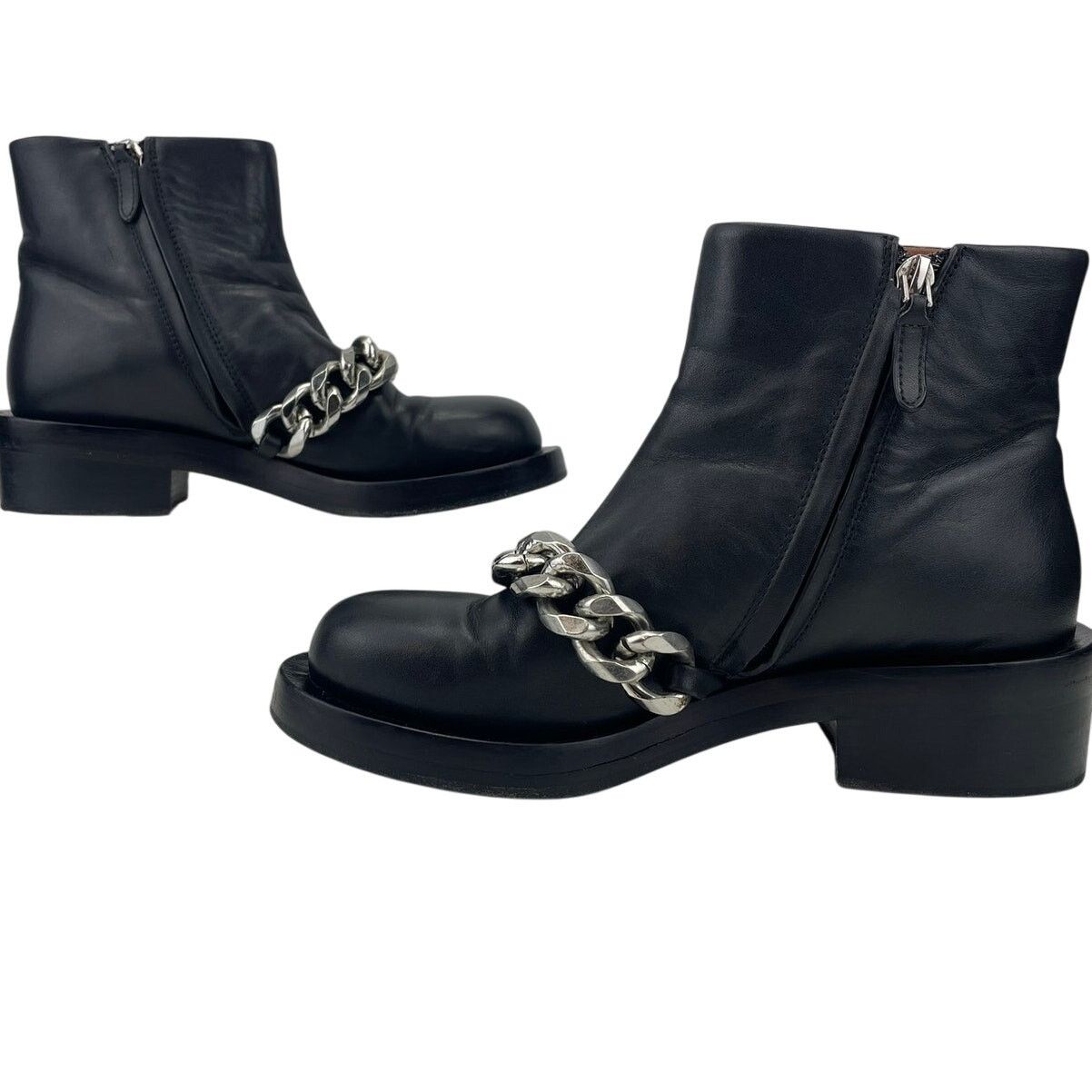 Givenchy GIVENCHY Leather Chain Combat Ankle Zip Boot (36) Y2K Paris Size US 6 / IT 36 - 1 Thumbnail