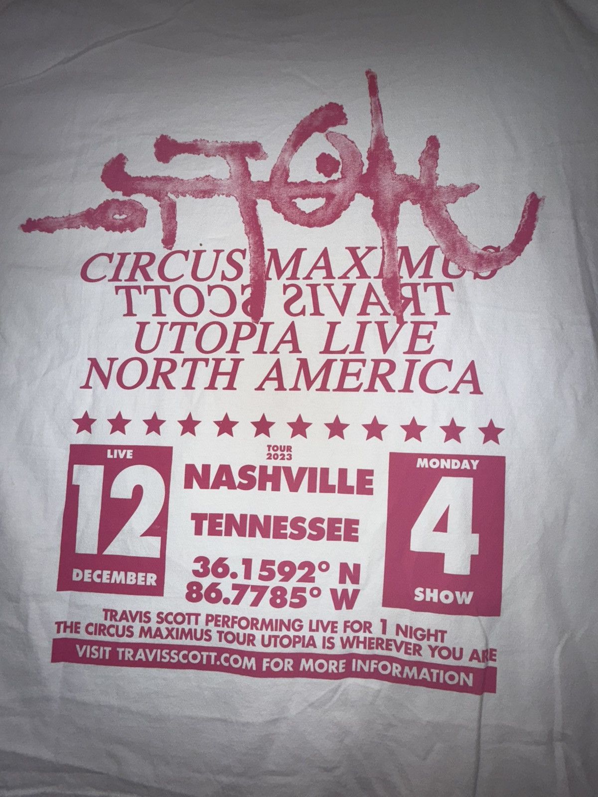 Travis Scott Travis Scott Utopia Circus Maximus Tour T-Shirt Nashville Size US XL / EU 56 / 4 - 2 Thumbnail