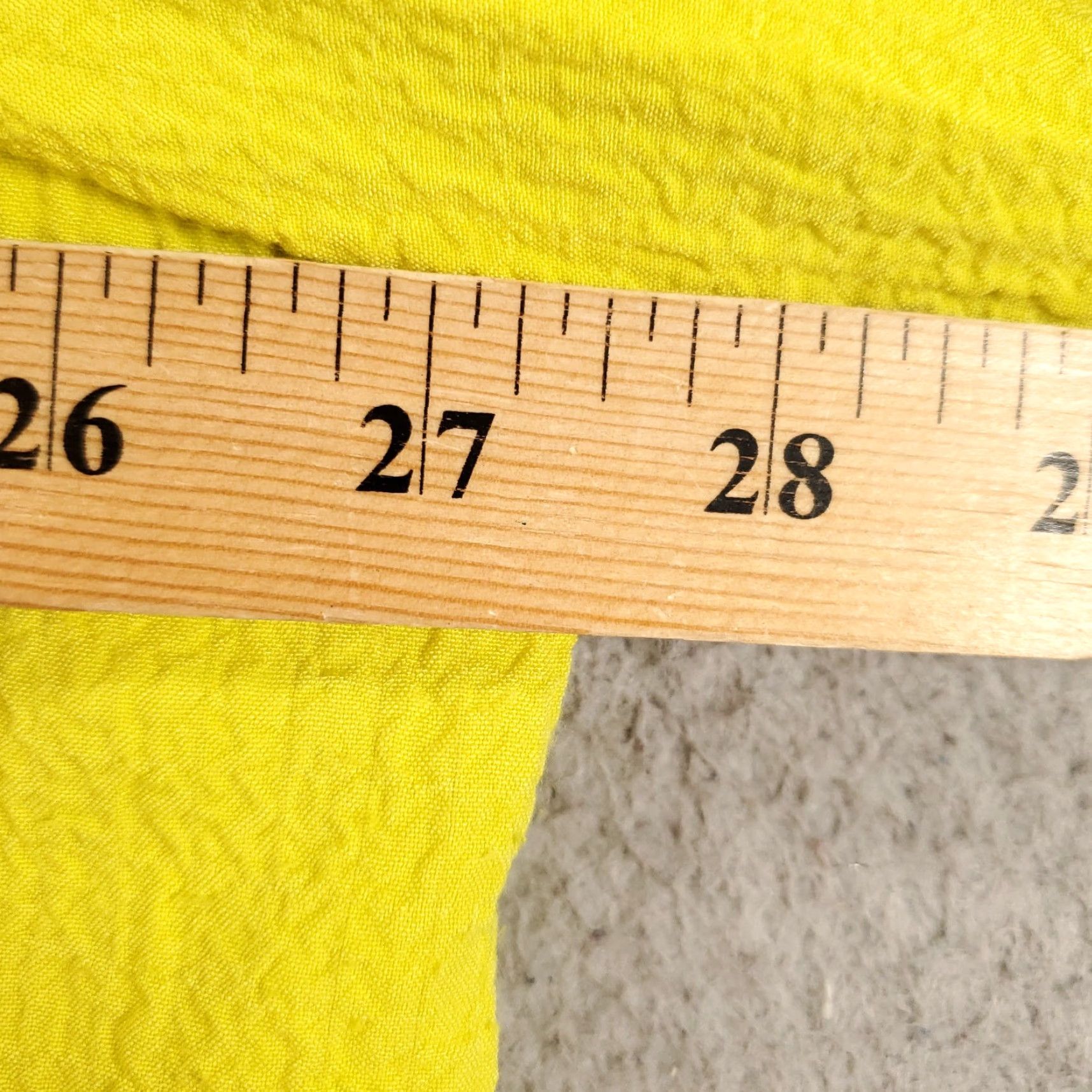 Vintage Ali Miles Top 2X Womens Blouse Tunic Long Sleeve Button Accents Yellow Crinkle Texture Pattern Solid Size XXL / US 16-18 / IT 52-54 - 4 Thumbnail