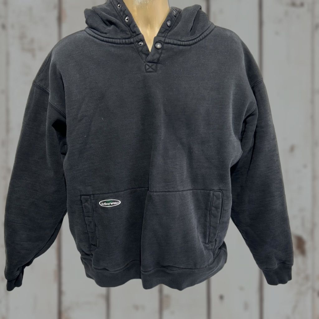 Vintage Arborwear Double-Thick Sweatshirt Hoodie Men L Black Snap Pullover Workwear Size US L / EU 52-54 / 3 - 1 Thumbnail