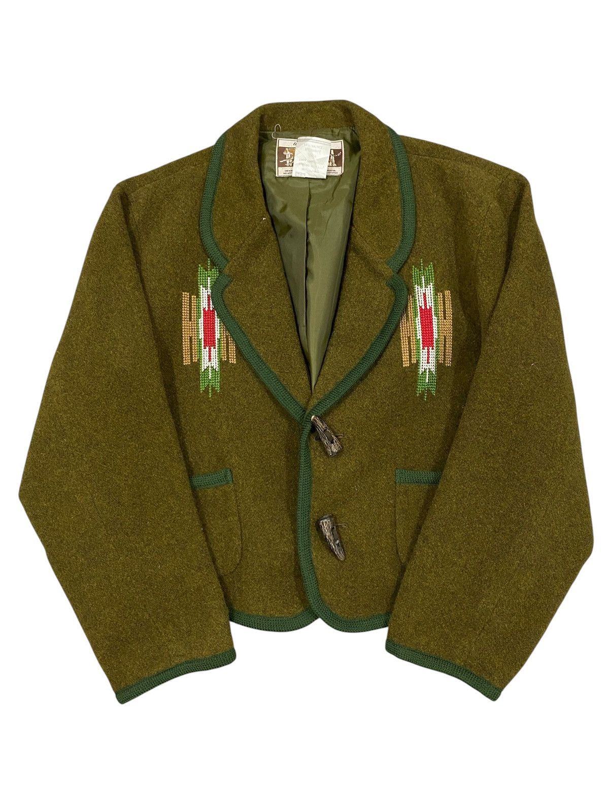 Vintage Vintage Italian Style Wool Jacket – Alpine Tyrolean Look Size M / US 6-8 / IT 42-44 - 1 Thumbnail