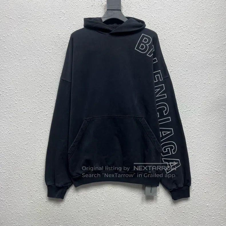 Balenciaga Balenciaga Qilin Arm Slogan Embroidered Washed Black Grey Size US M / EU 48-50 / 2 - 1 Thumbnail