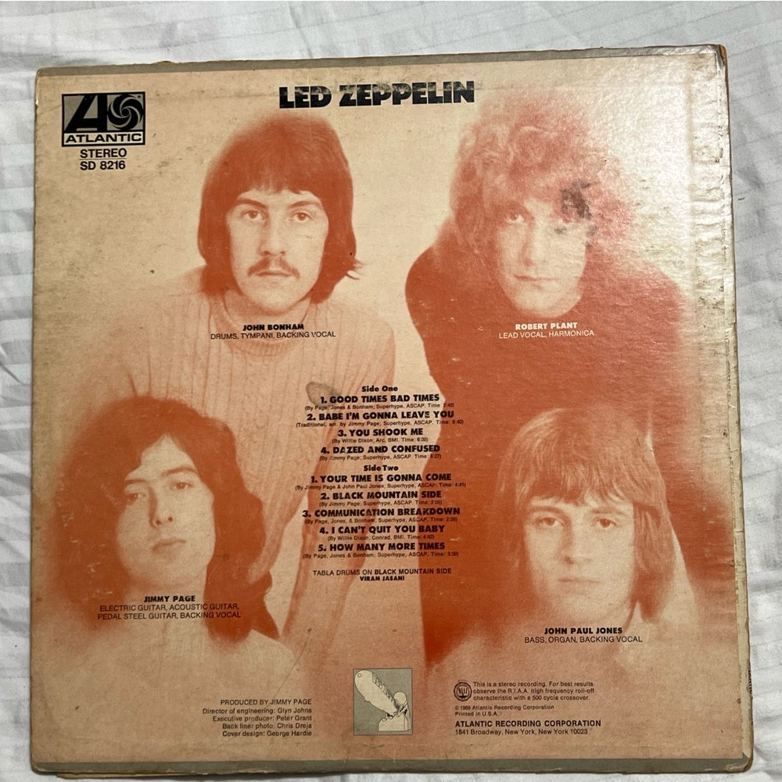 Led Zeppelin LED ZEPPELIN self-titled LP 1969 Atlantic Gold Record Award Size ONE SIZE - 2 Thumbnail