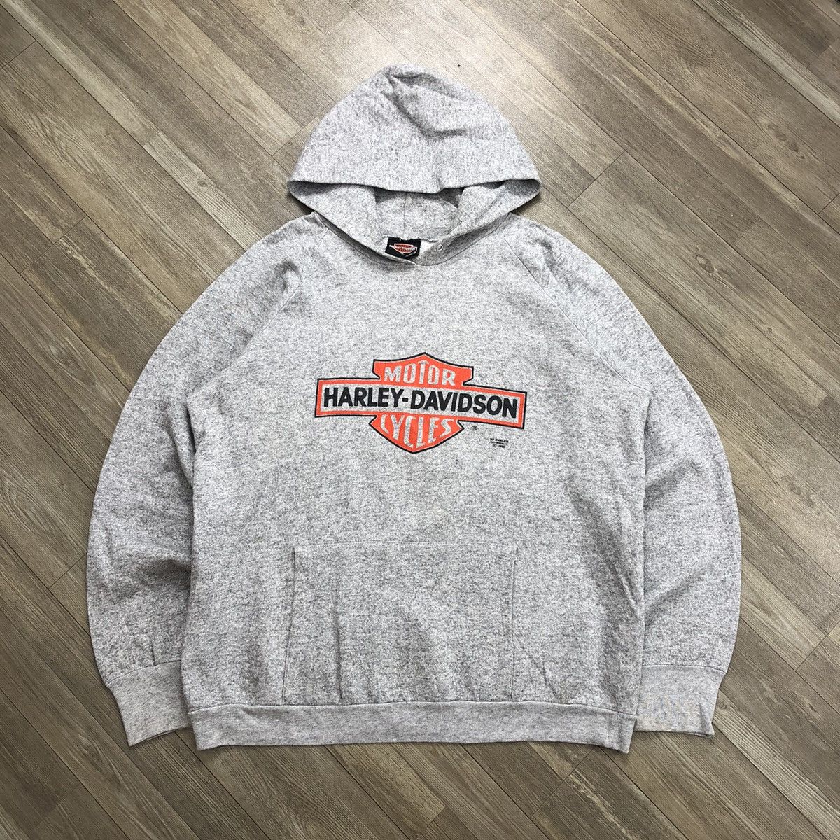 Harley Davidson × Vintage Vintage 1990s Harley Davidson 3D Emblem Spell Out Hoodie Size US XL / EU 56 / 4 - 1 Thumbnail