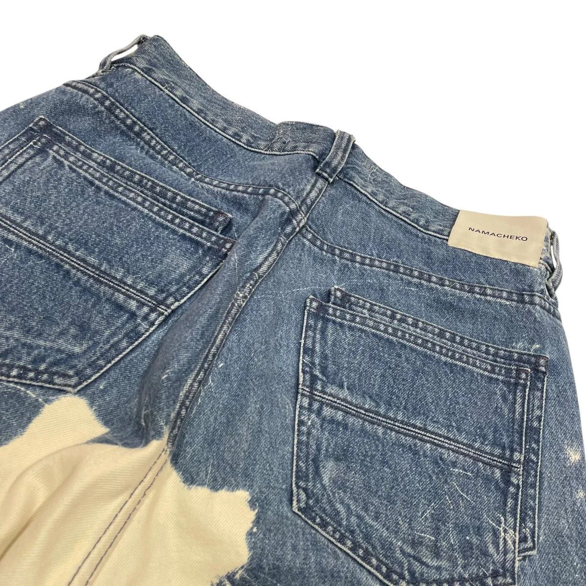 Namacheko Straight Leg Bleached Denim Jeans Size US 30 / EU 46 - 4 Thumbnail