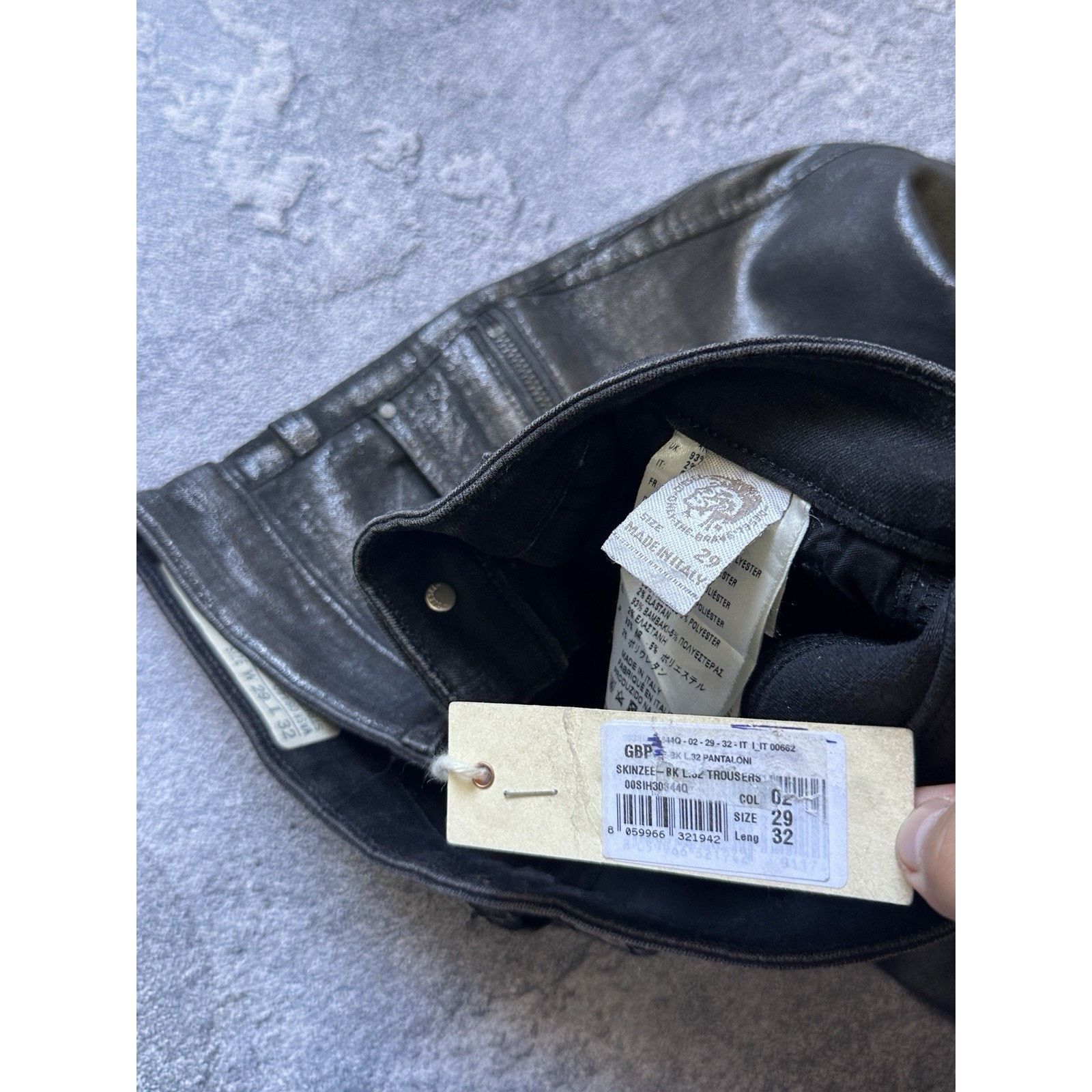 Diesel Diesel Jeans Biker Style Stretch Super Slim-Skinny Black Y2k Size 29" - 8 Thumbnail