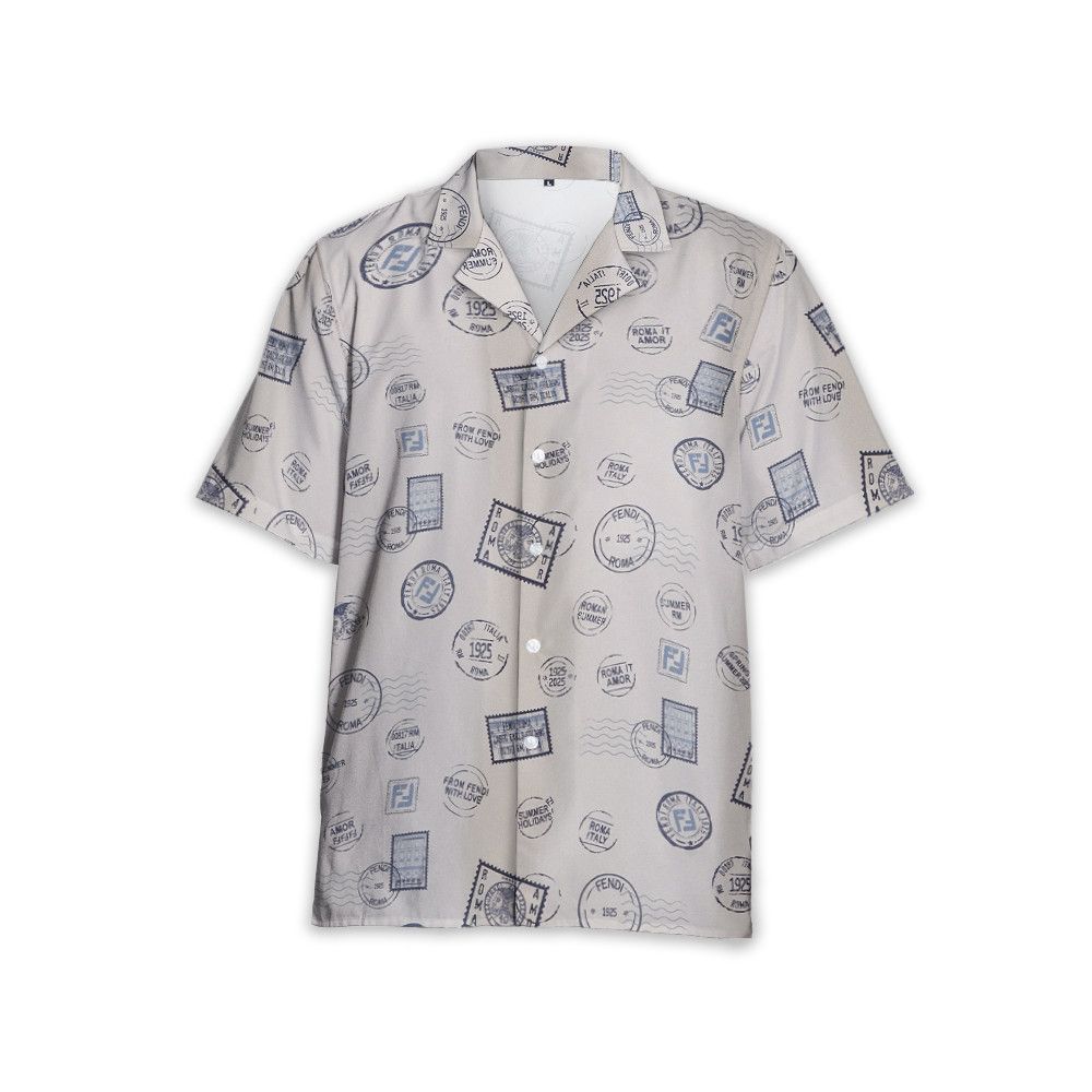 Designer White Printed Shirt Size US L / EU 52-54 / 3 - 3 Thumbnail