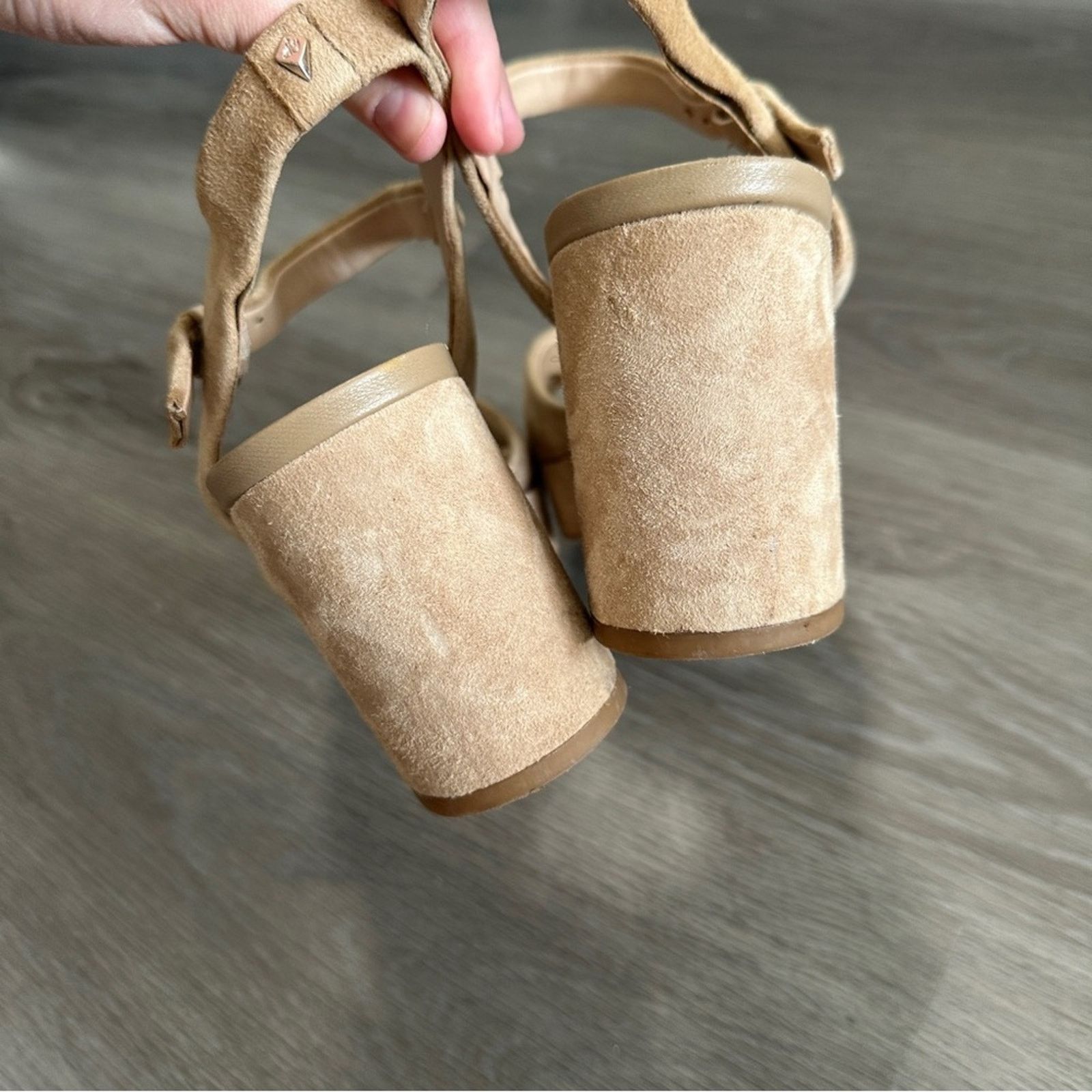 Sam Edelman Sam Edelman Leather Suede Beige Cream Strappy Block Heels 9 Size US 9 / IT 39 - 6 Thumbnail